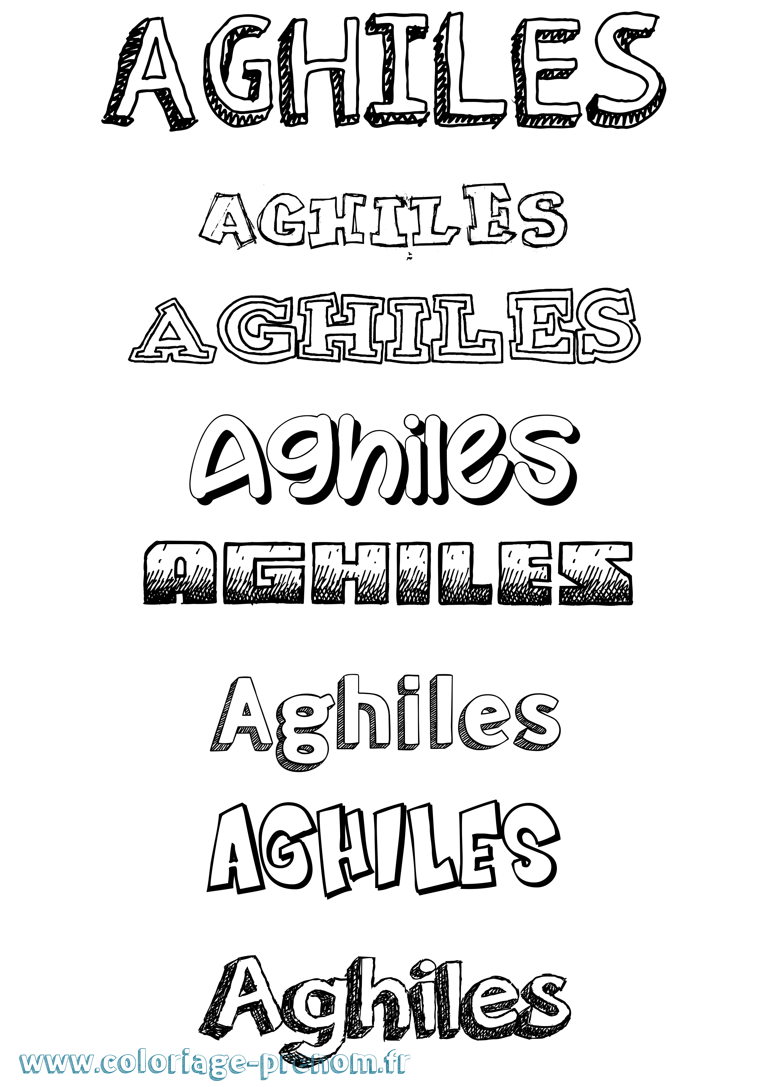 Coloriage Aghiles Dessiné Coloriage prénom Aghiles Dessiné