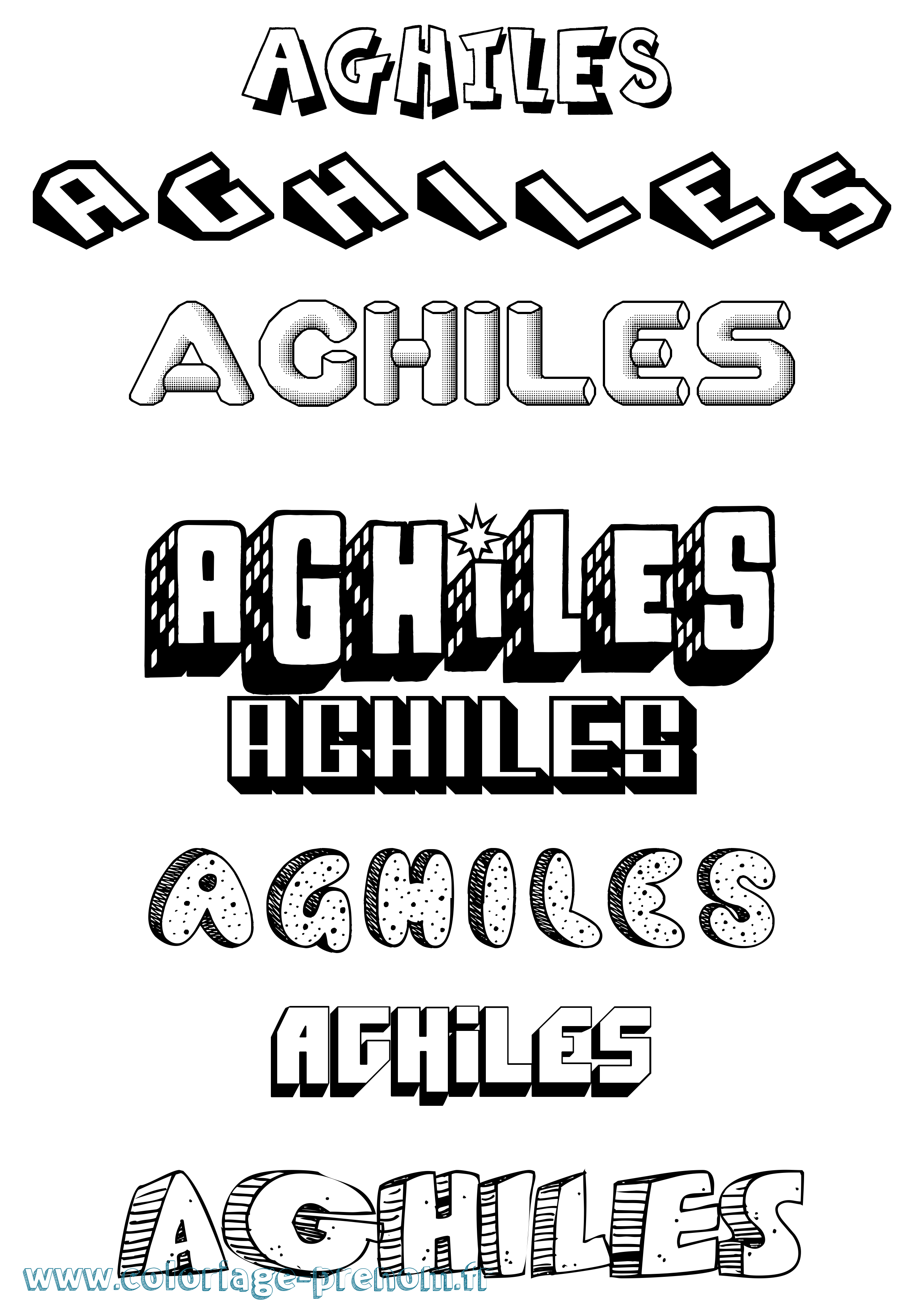 Coloriage Aghiles Effet 3D Coloriage prénom Aghiles Effet 3D