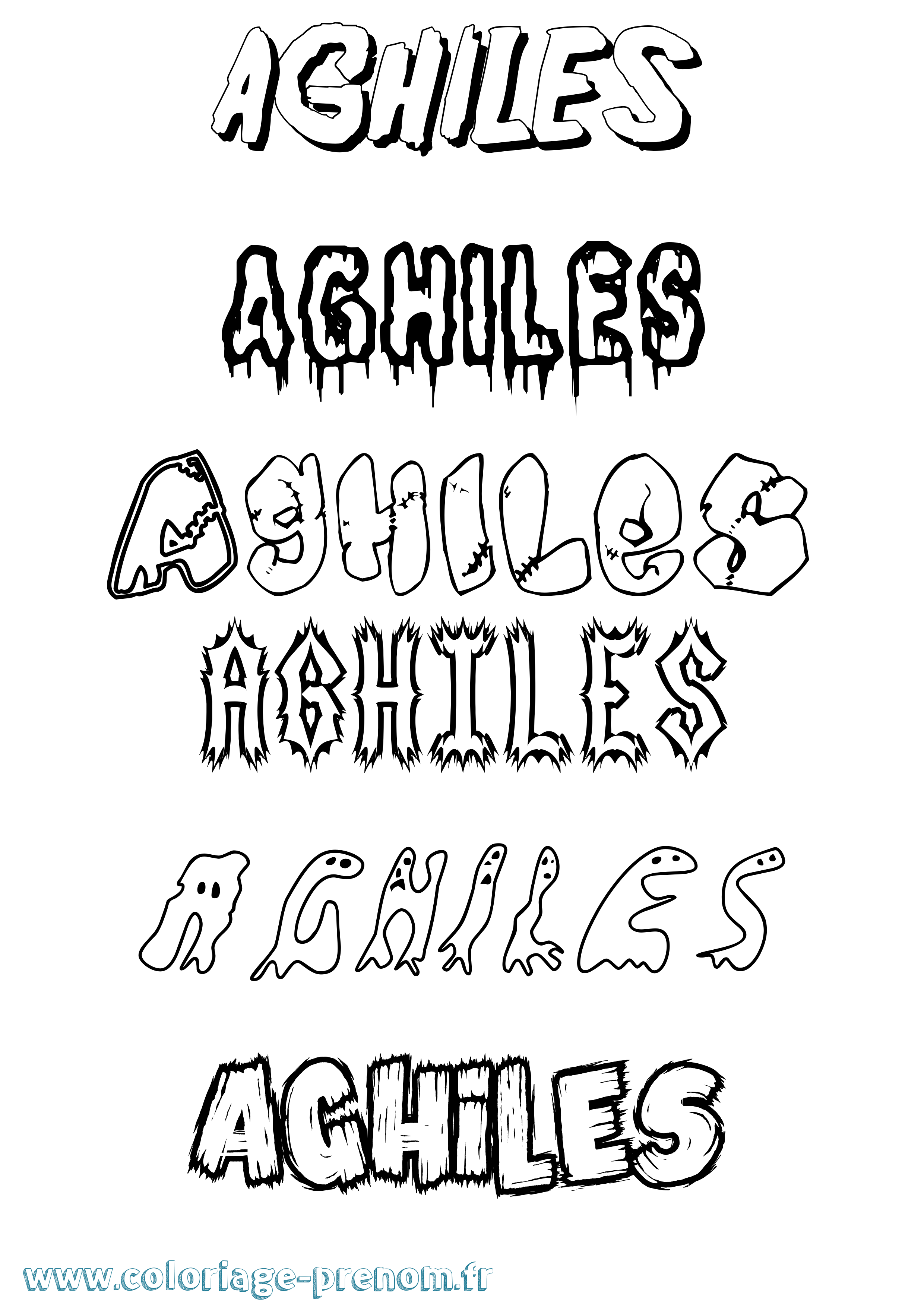 Coloriage Aghiles Frisson Coloriage prénom Aghiles Frisson