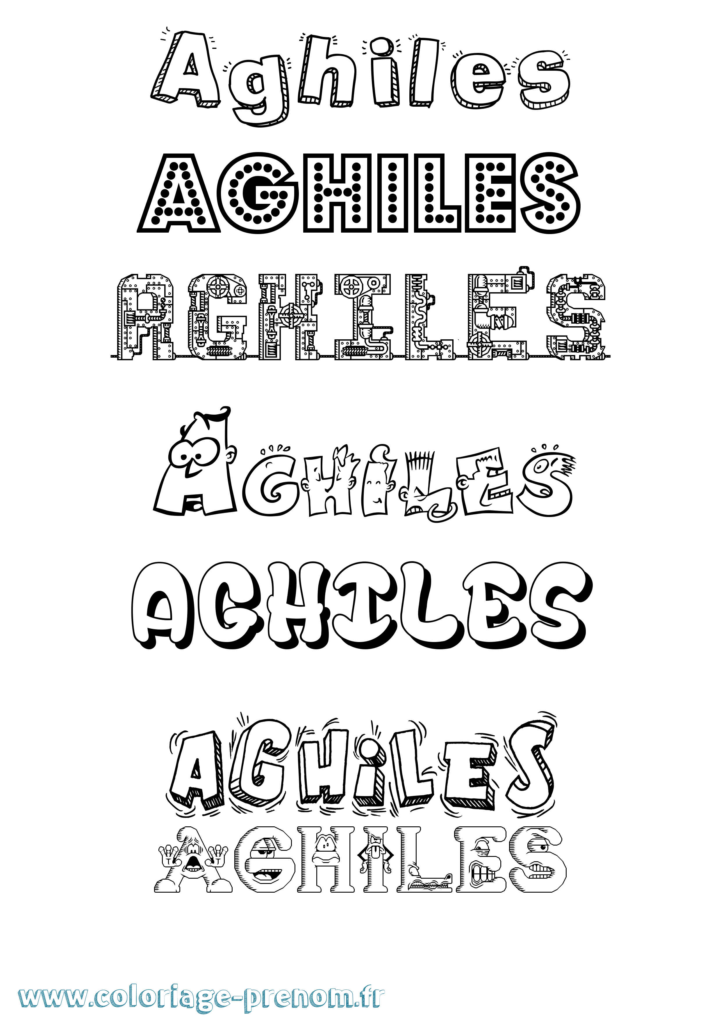 Coloriage Aghiles Fun Coloriage prénom Aghiles Fun