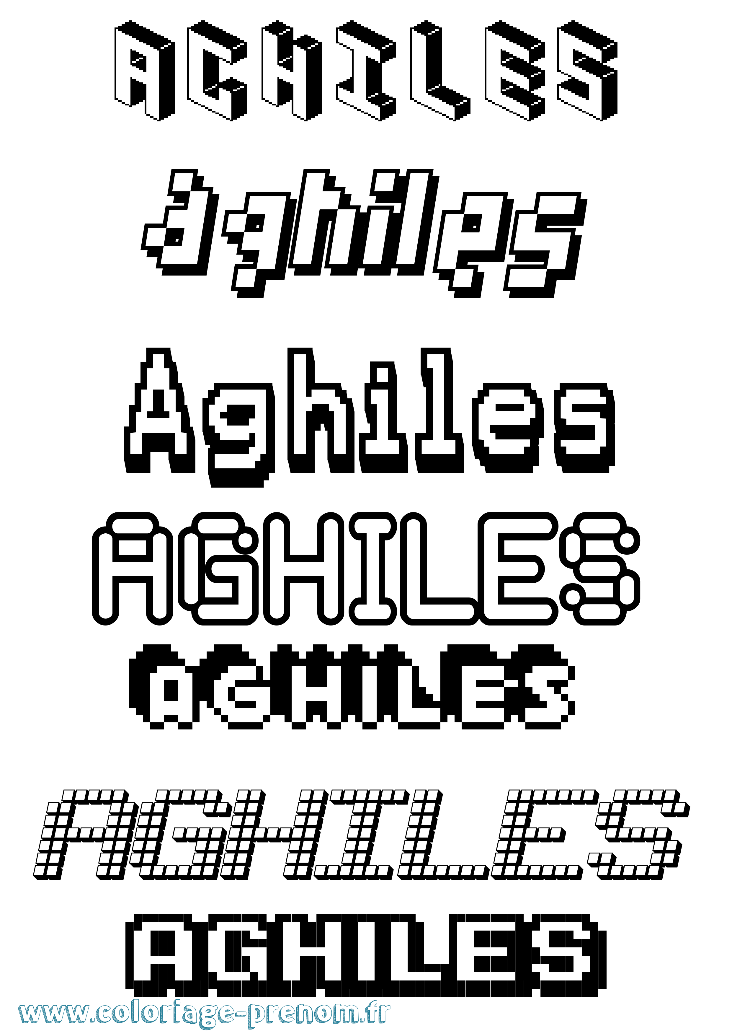 Coloriage Aghiles Pixel Coloriage prénom Aghiles Pixel