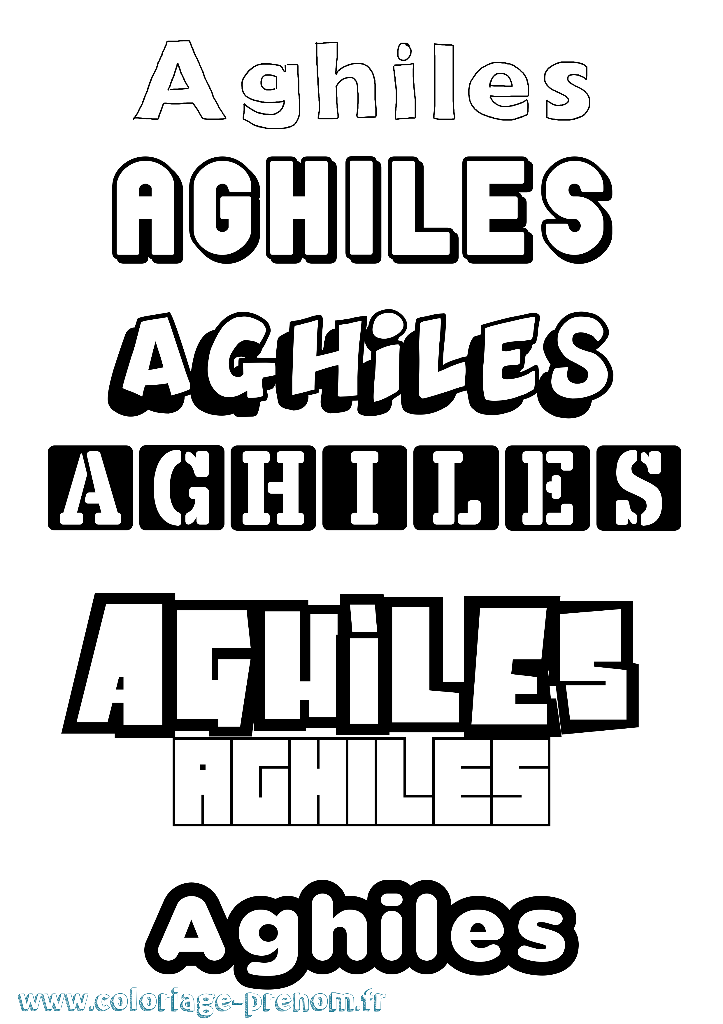 Coloriage Aghiles Simple Coloriage prénom Aghiles Simple