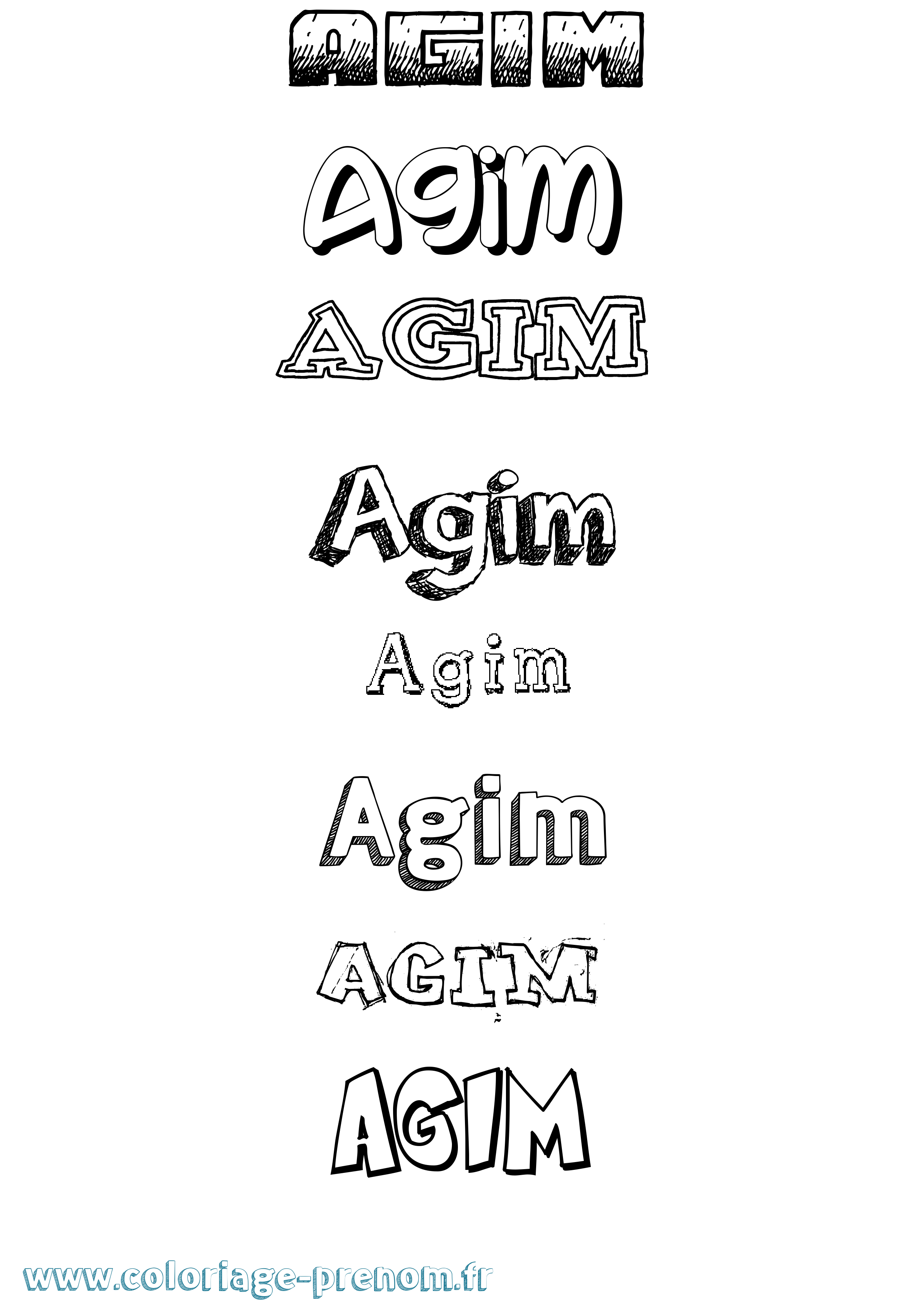 Coloriage prénom Agim Dessiné