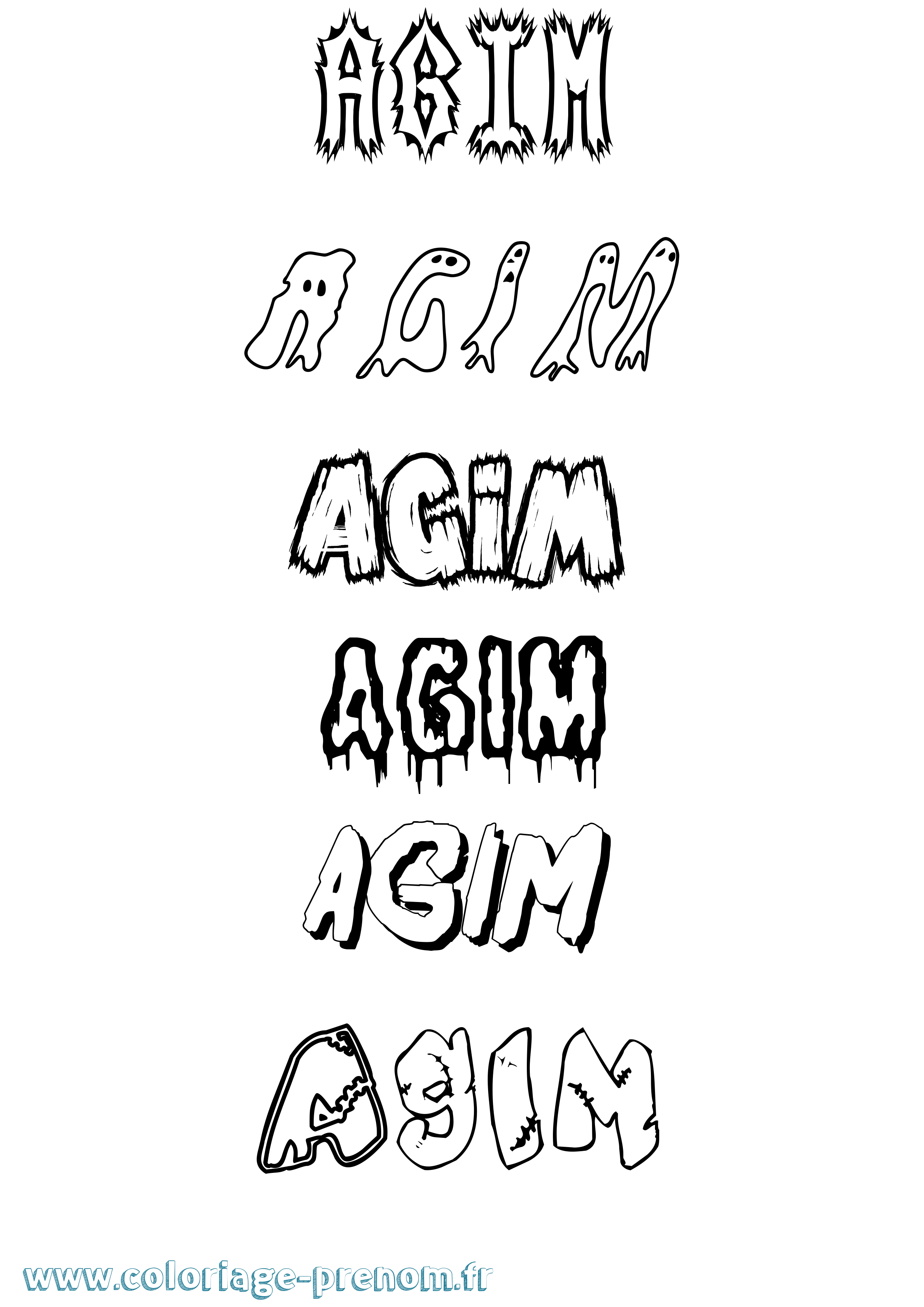 Coloriage prénom Agim Frisson