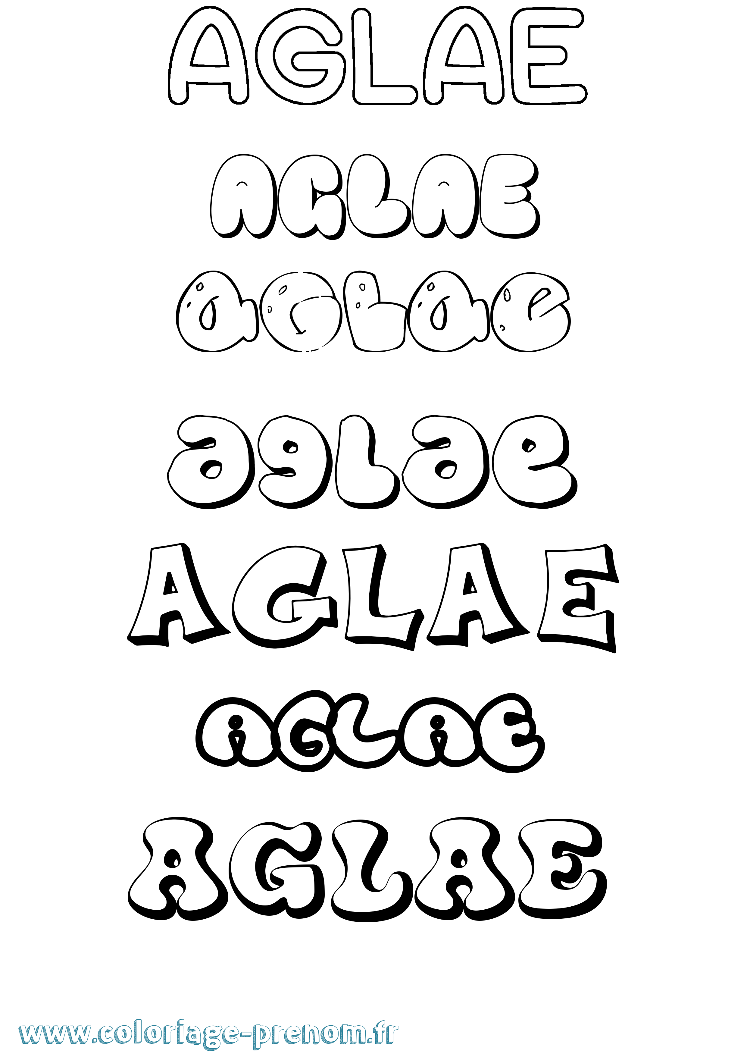 Coloriage Aglae Bubble Coloriage prénom Aglae Bubble