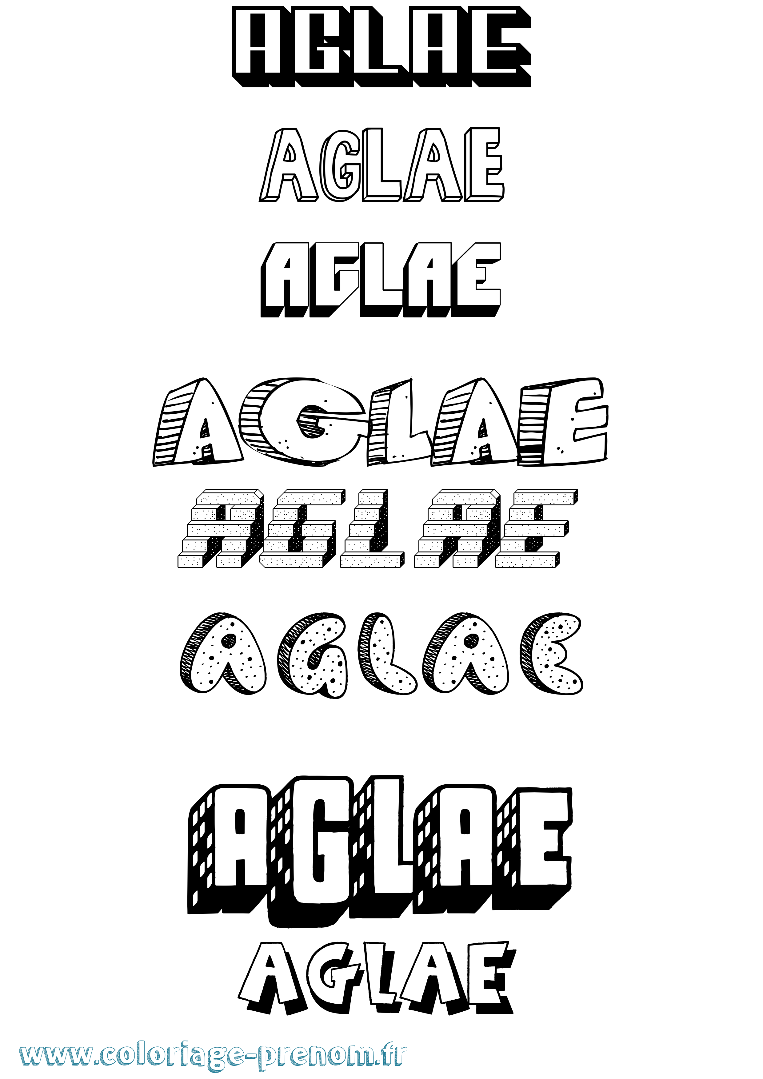 Coloriage Aglae Effet 3D Coloriage prénom Aglae Effet 3D