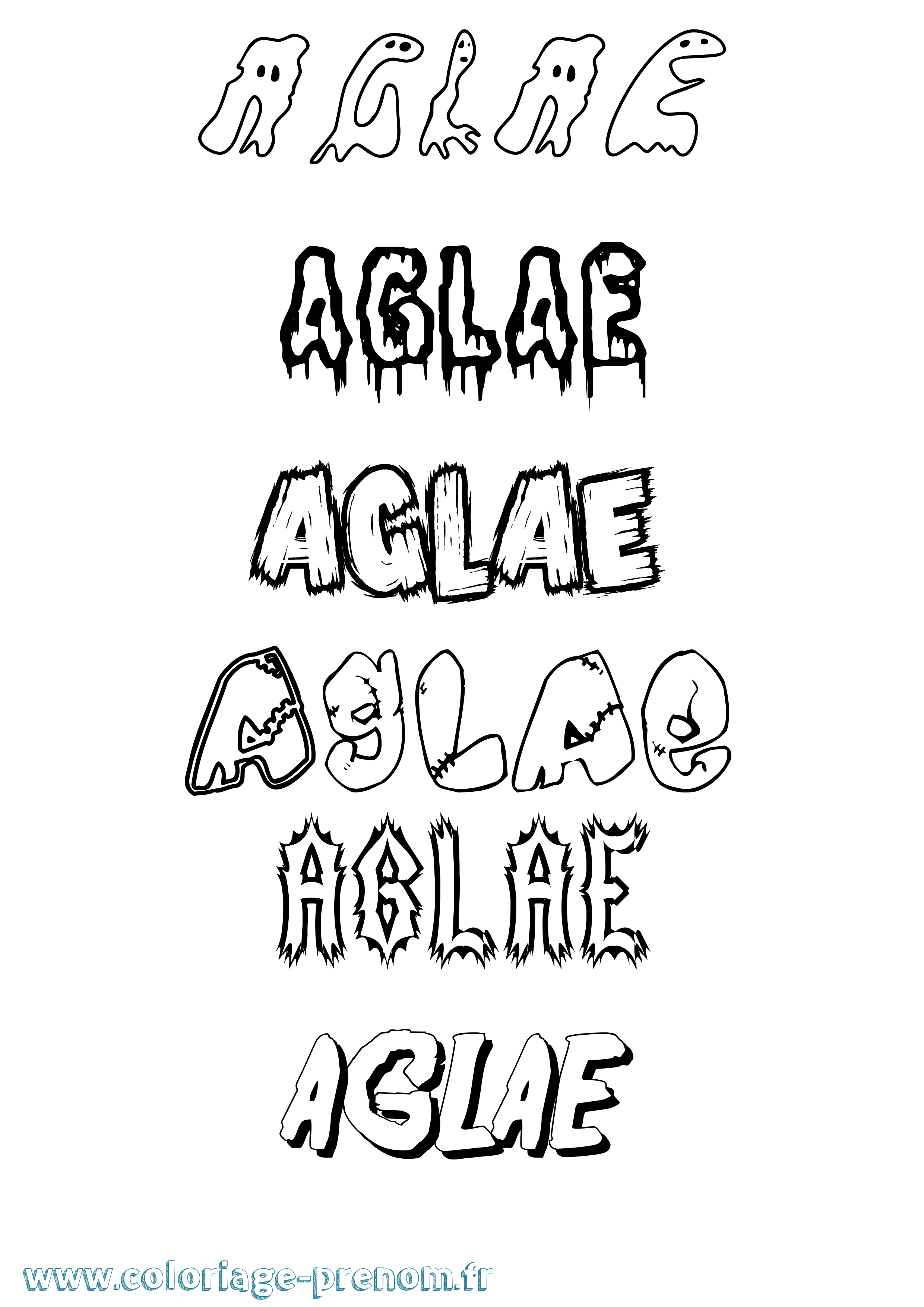 Coloriage Aglae Frisson Coloriage prénom Aglae Frisson