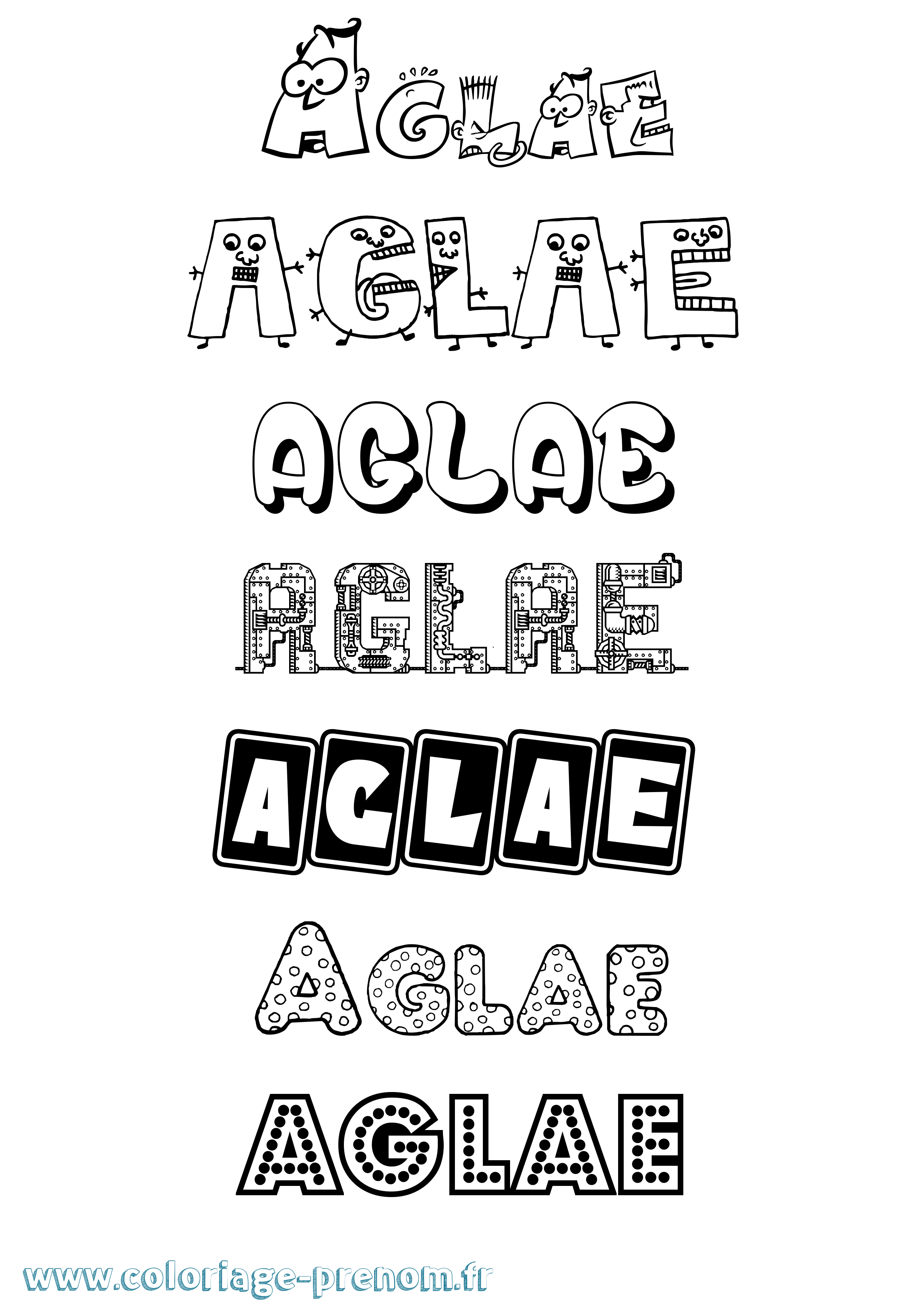 Coloriage prénom Aglae Fun