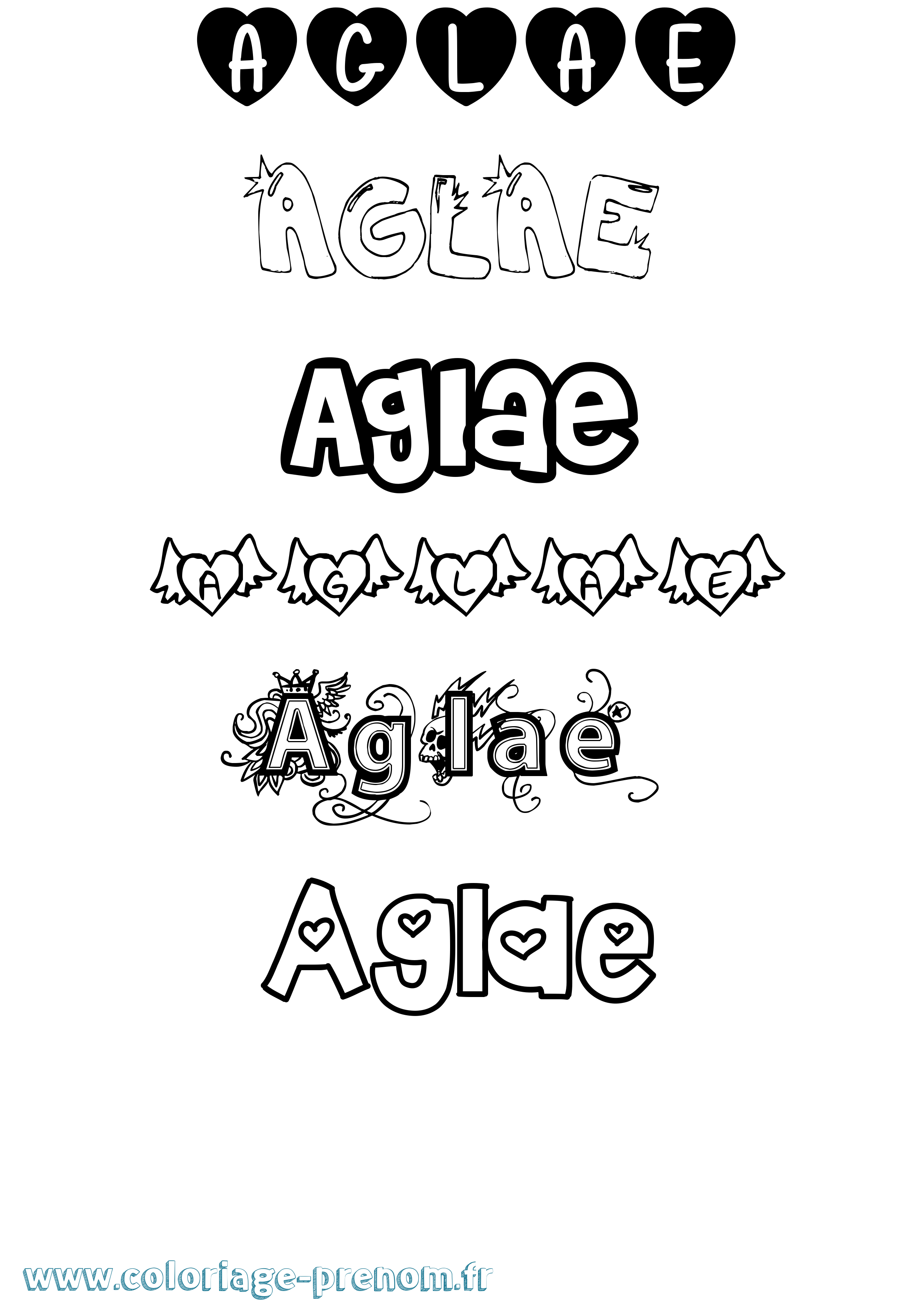 Coloriage Aglae Girly Coloriage prénom Aglae Girly