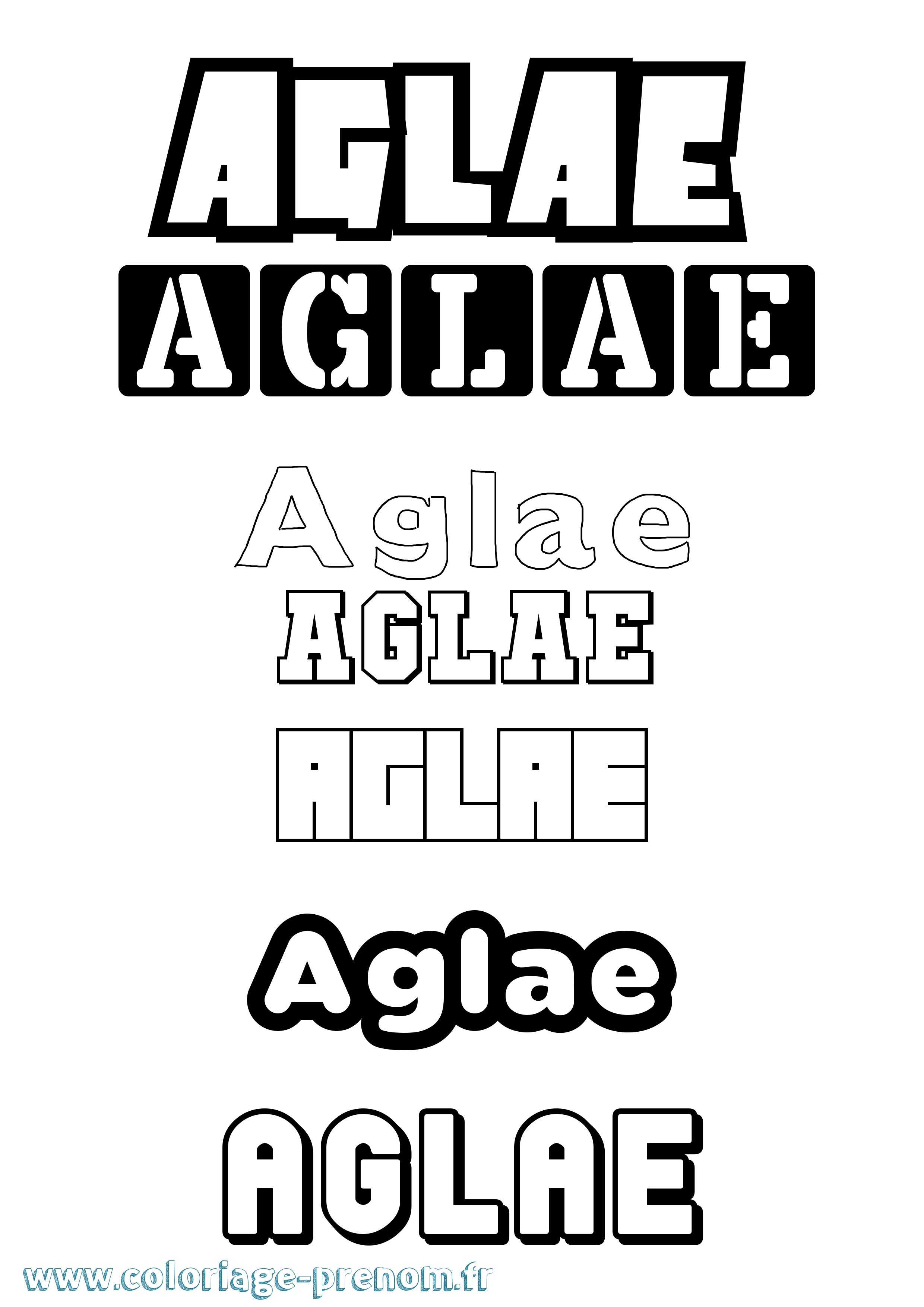 Coloriage prénom Aglae Simple