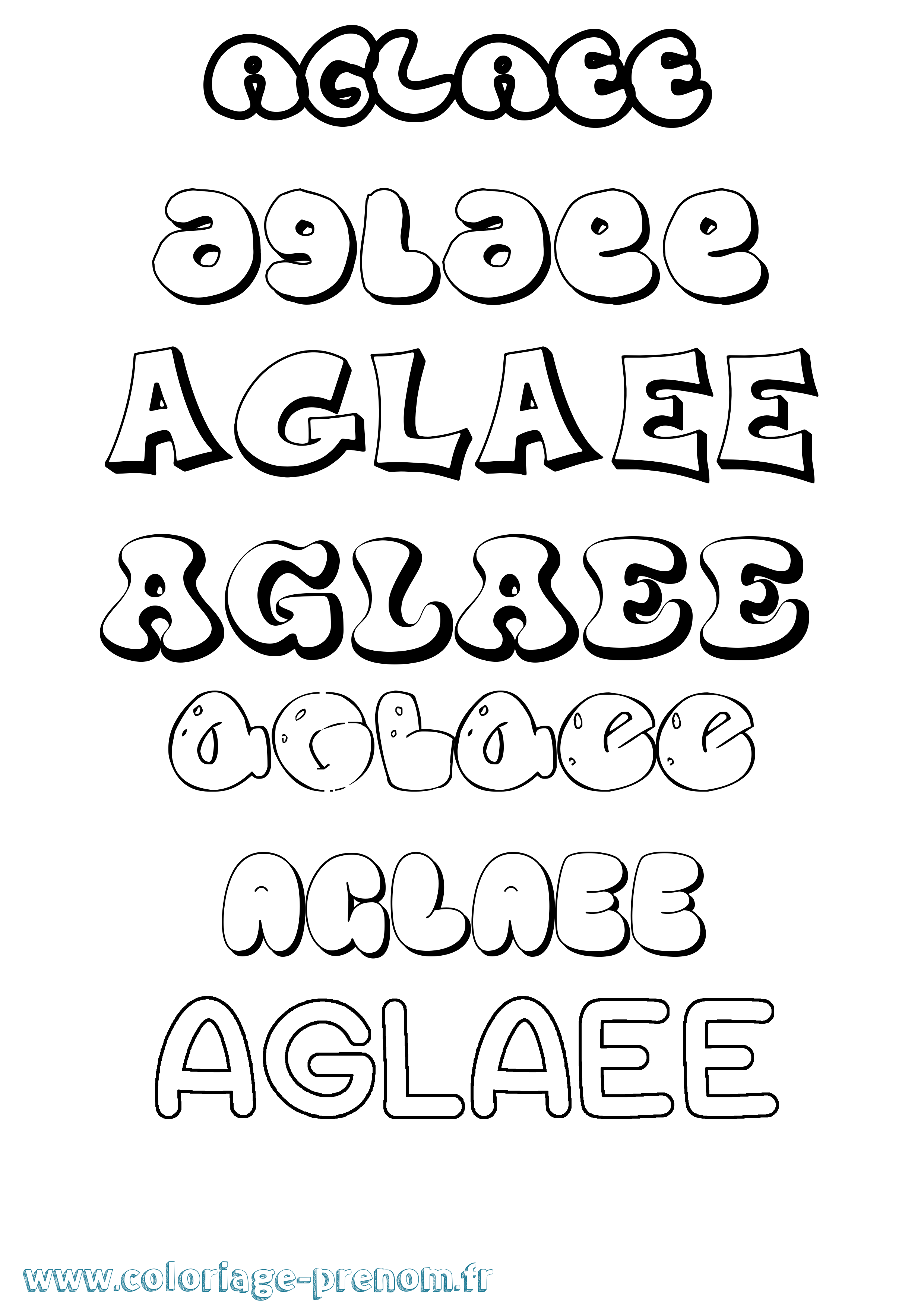 Coloriage prénom Aglaee Bubble