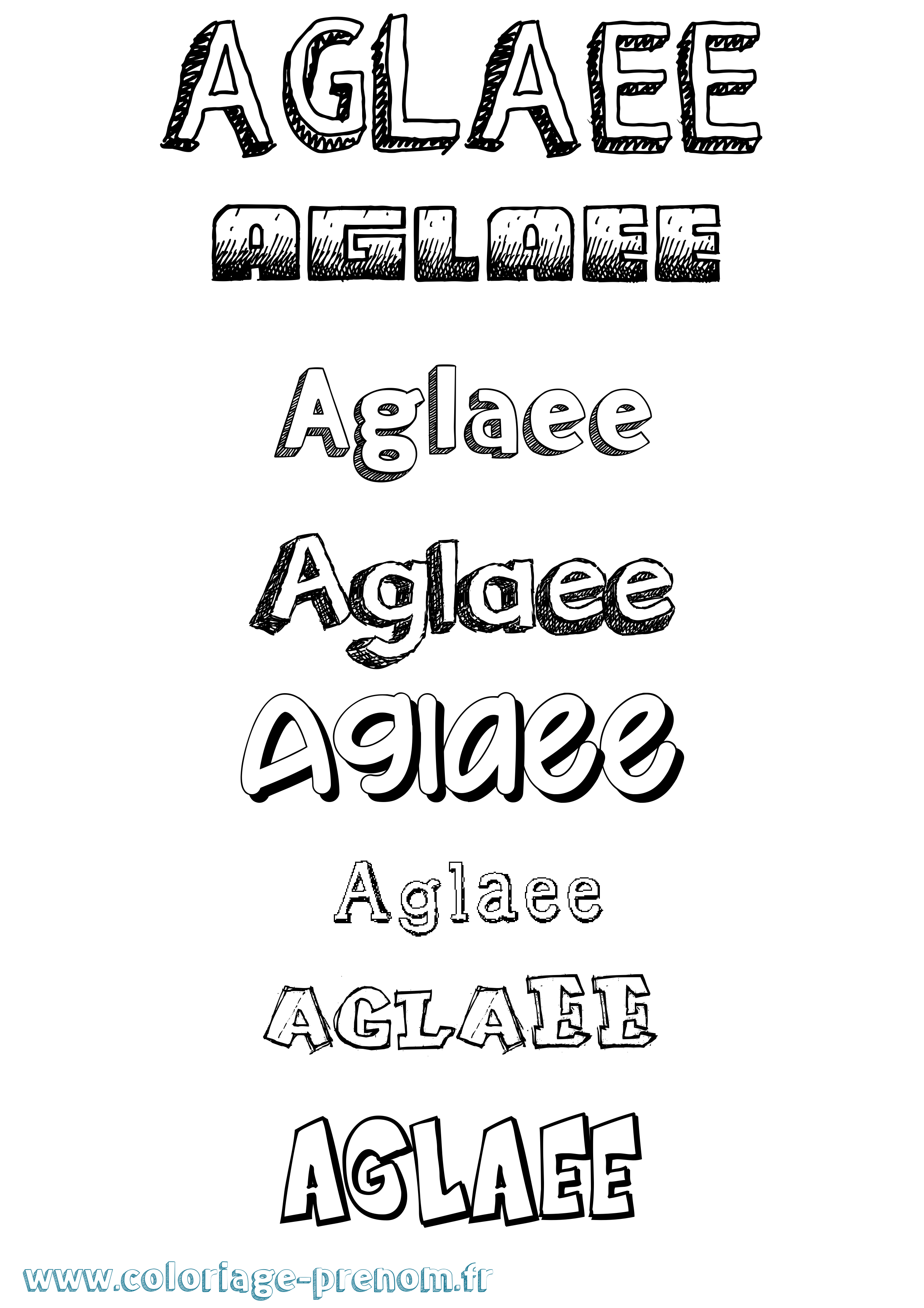Coloriage prénom Aglaee Dessiné