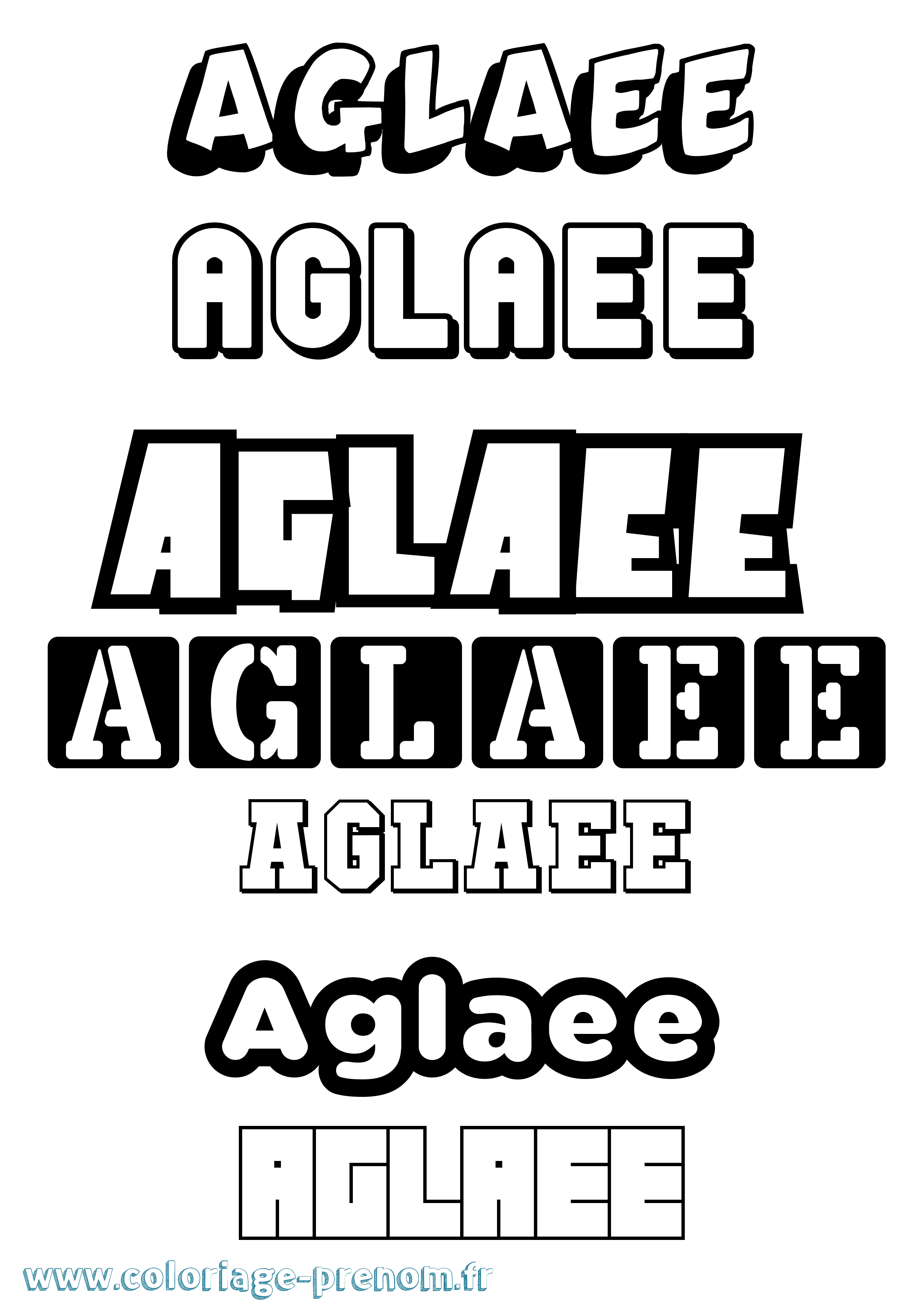 Coloriage prénom Aglaee Simple