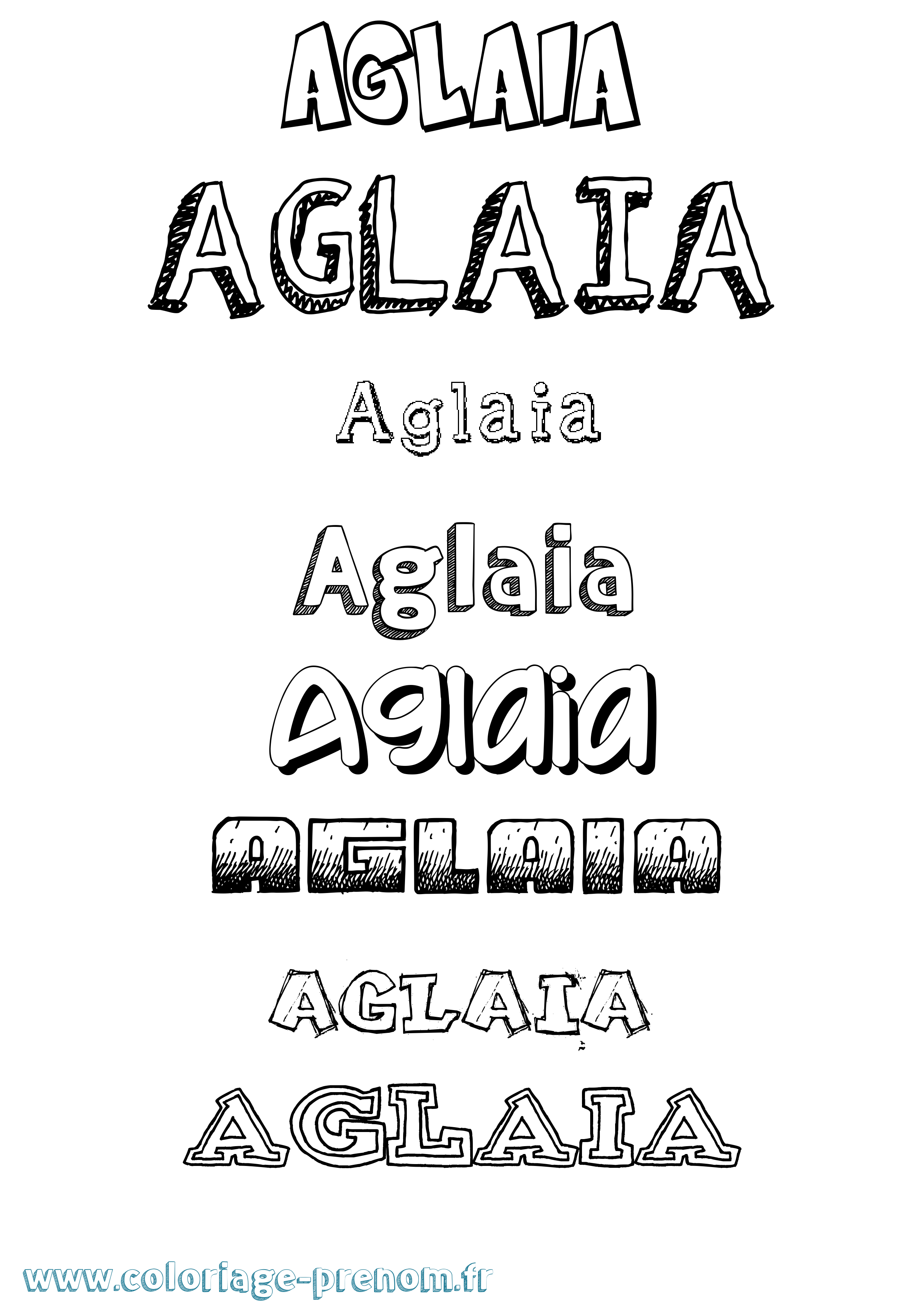Coloriage prénom Aglaia Dessiné