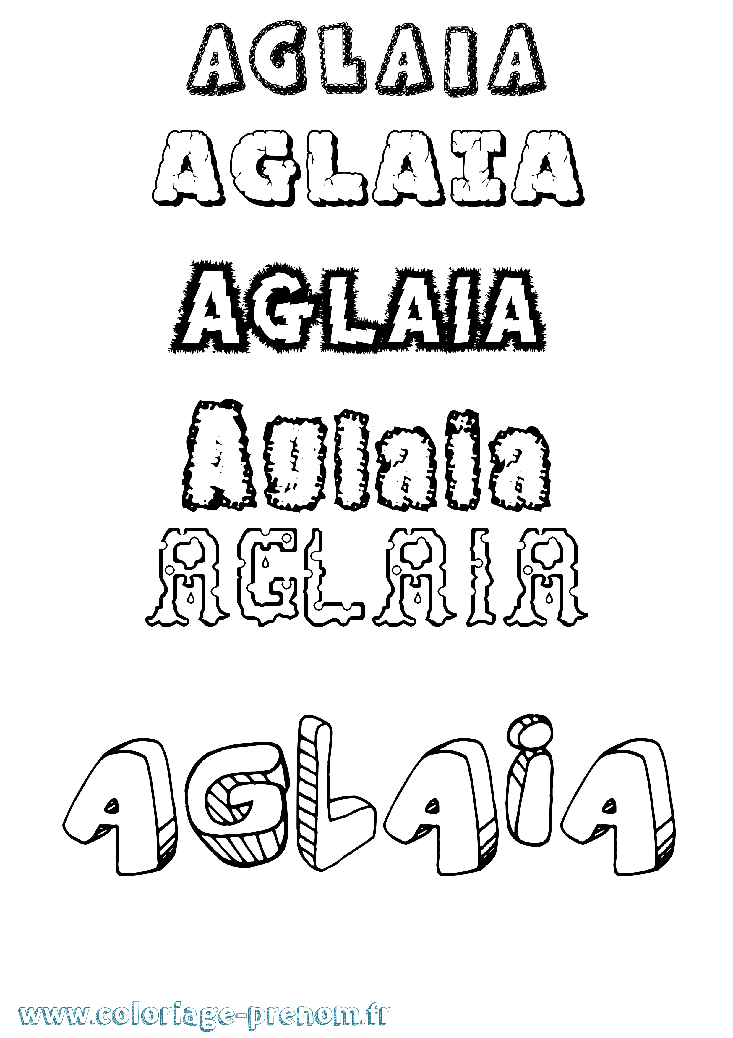Coloriage prénom Aglaia Destructuré