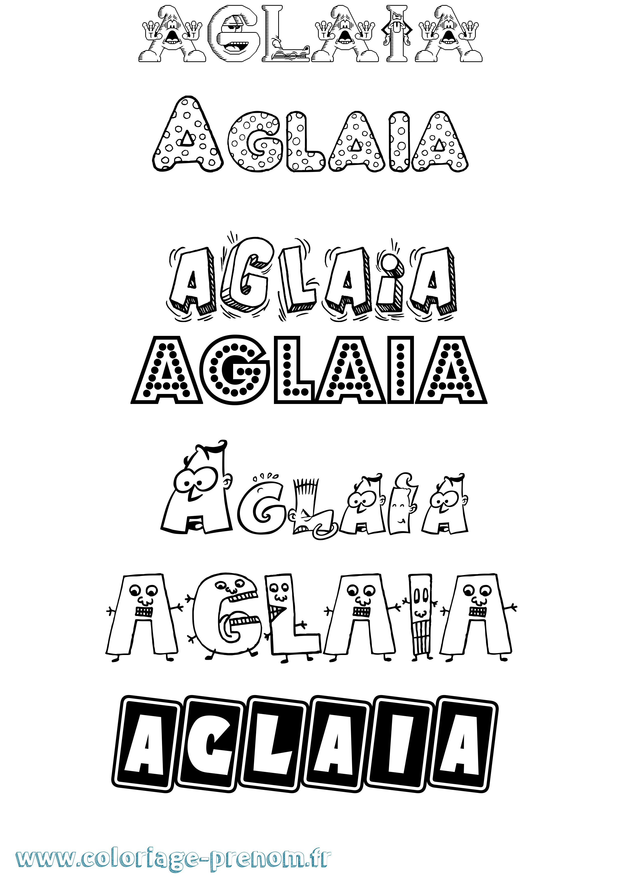 Coloriage prénom Aglaia Fun