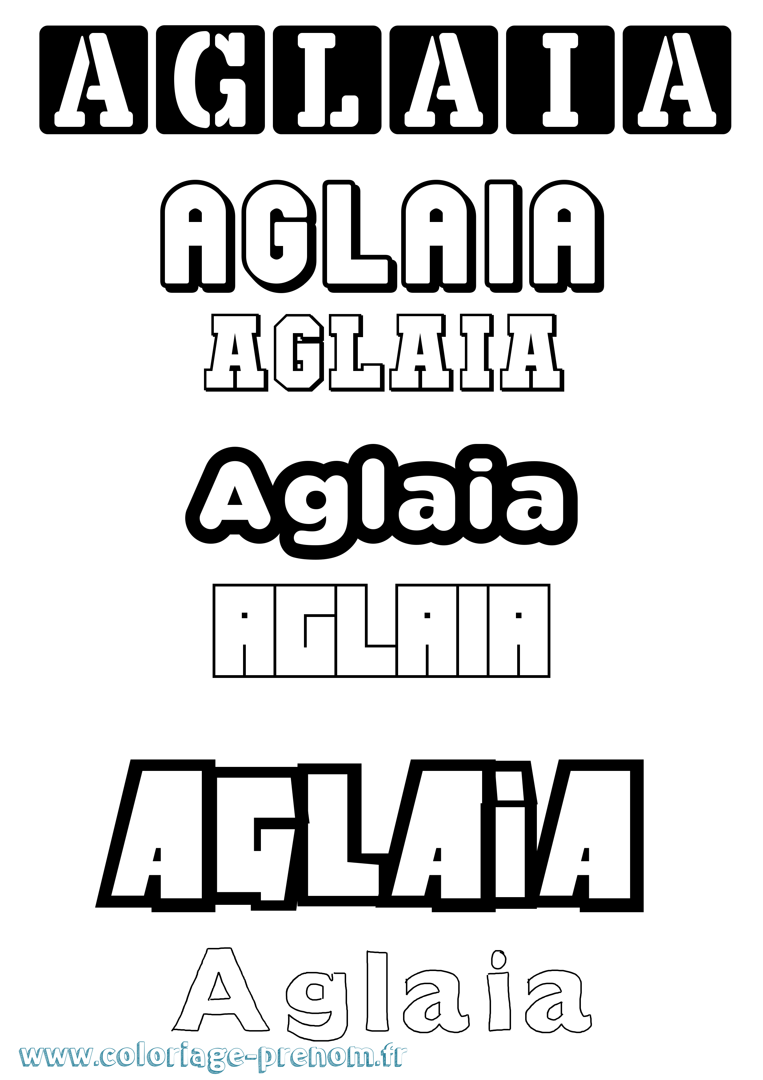 Coloriage prénom Aglaia Simple