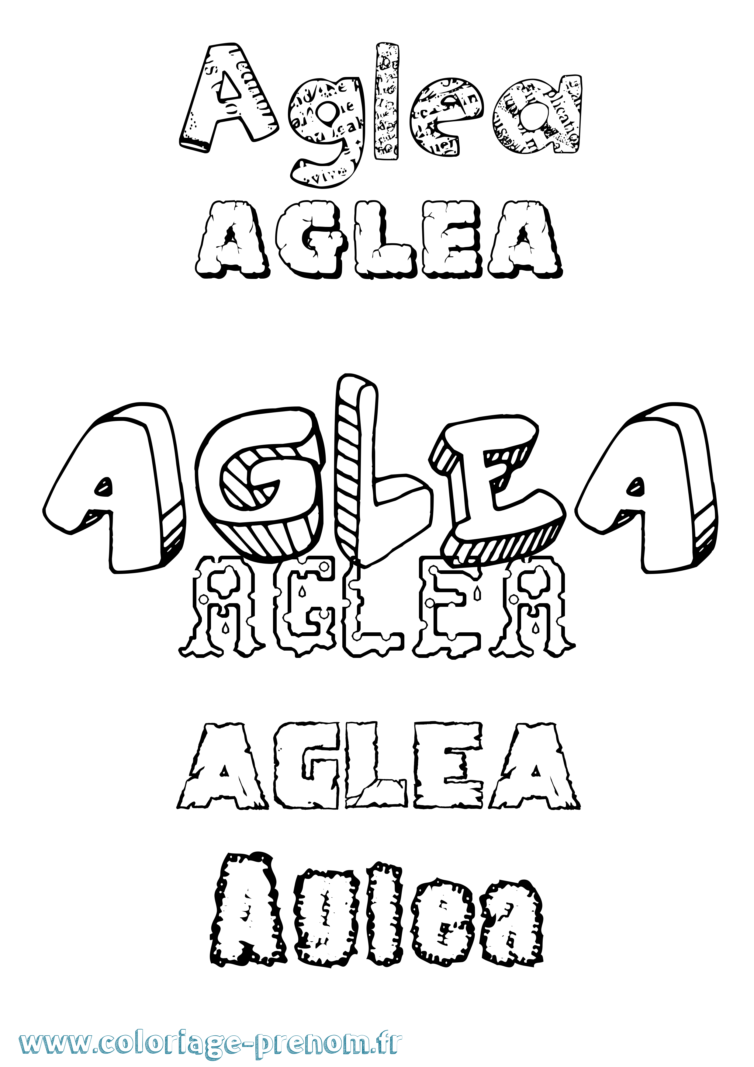 Coloriage prénom Aglea Destructuré