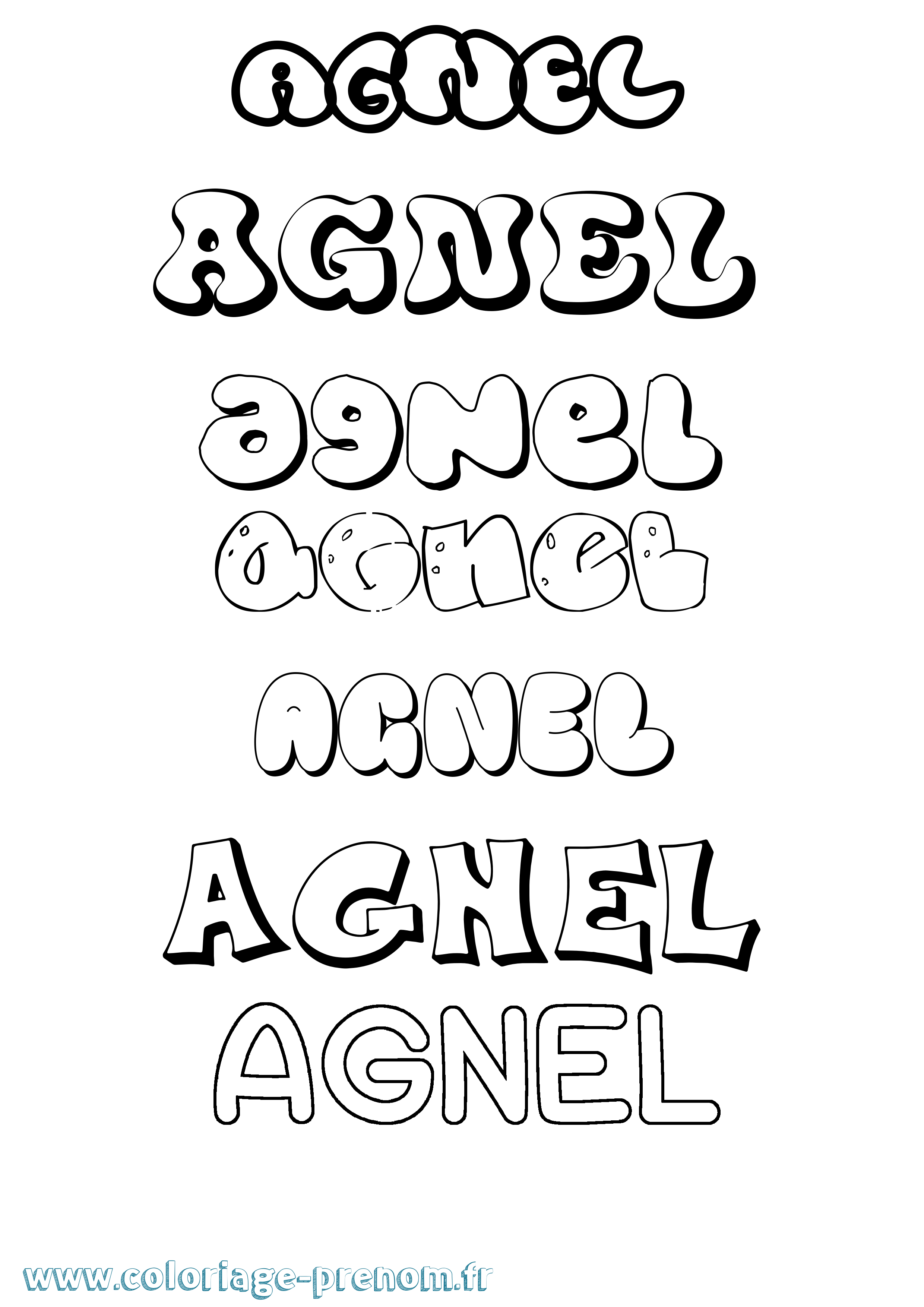 Coloriage Agnel Bubble Coloriage prénom Agnel Bubble