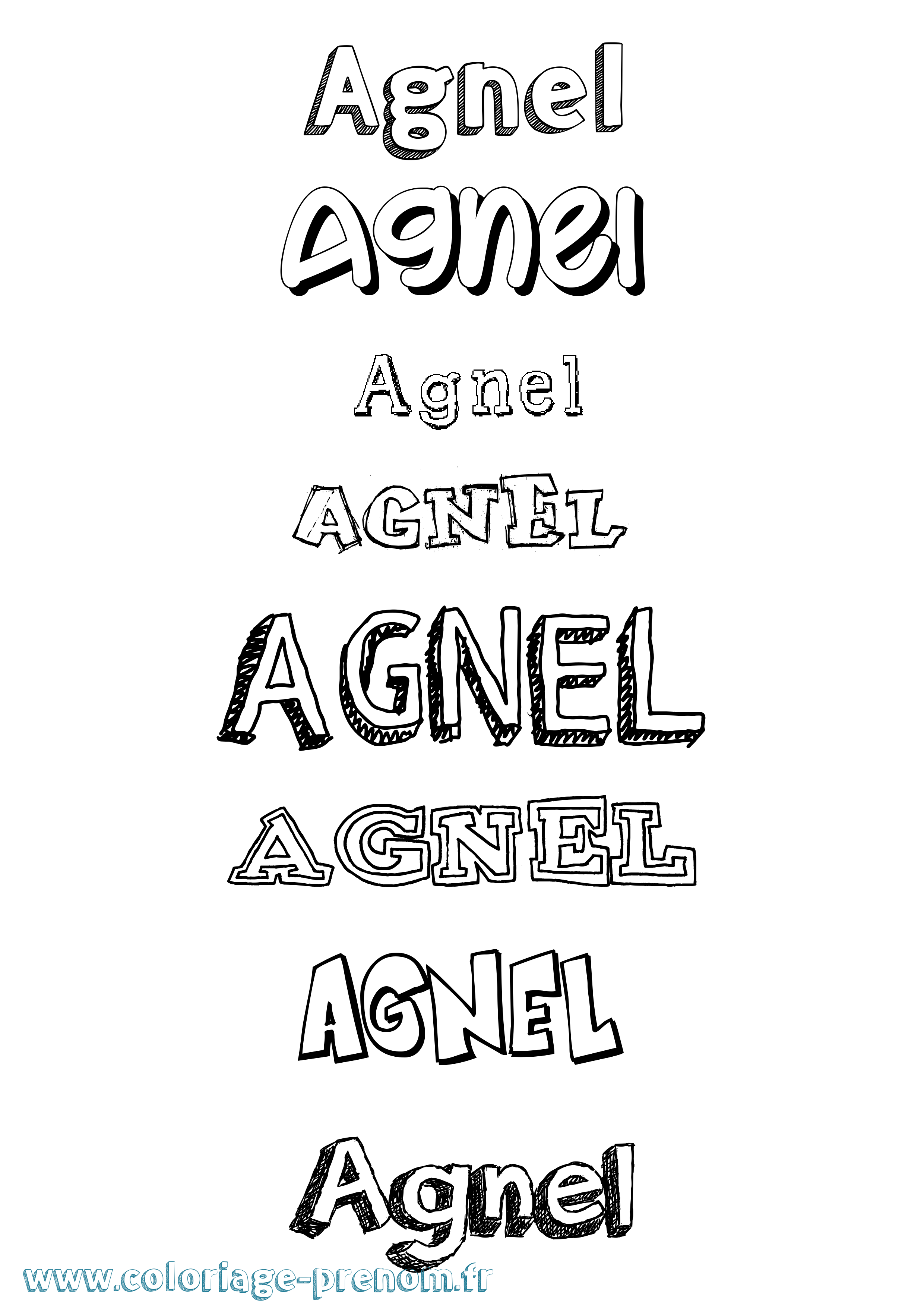 Coloriage prénom Agnel Dessiné