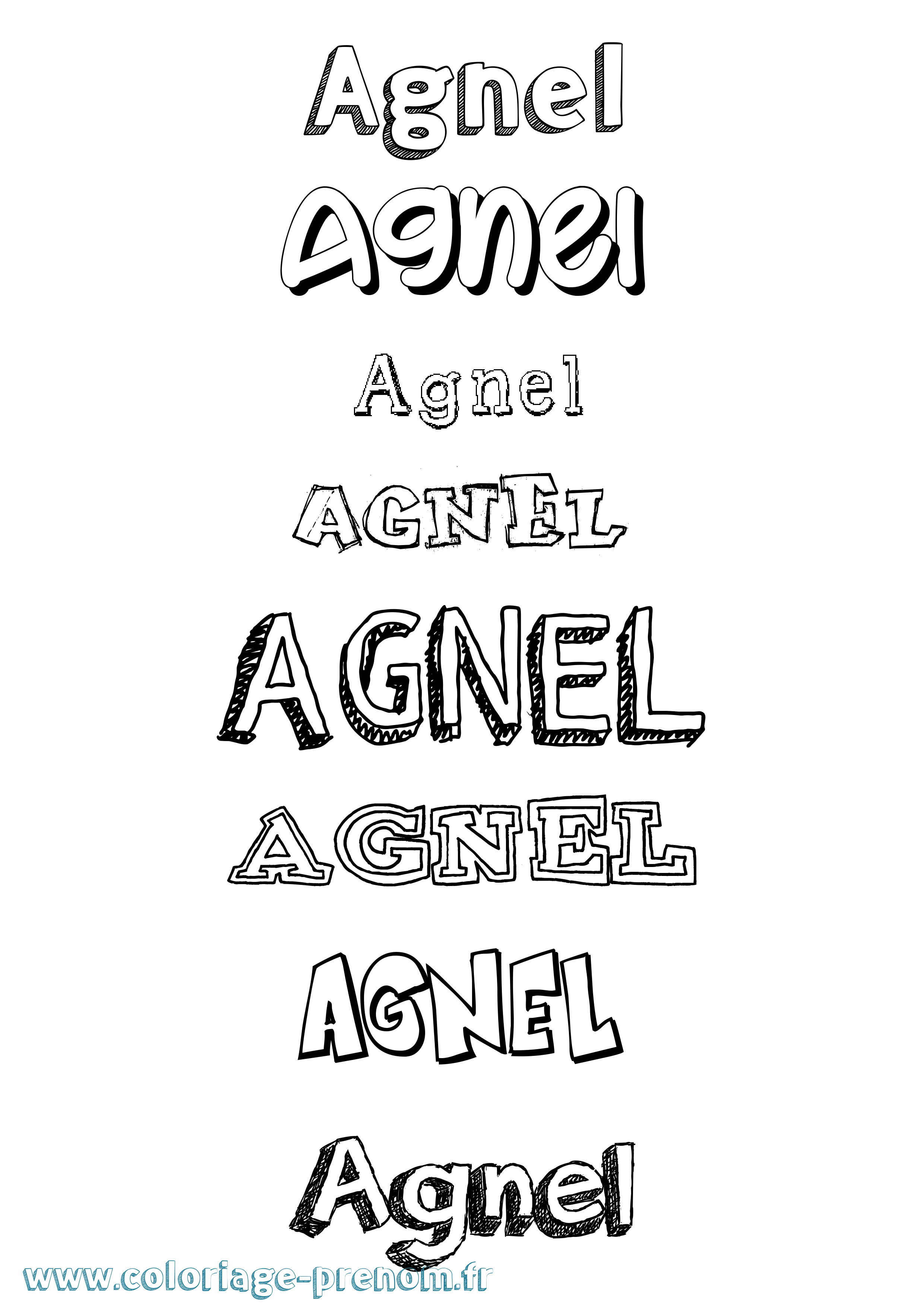 Coloriage Agnel Dessiné Coloriage prénom Agnel Dessiné