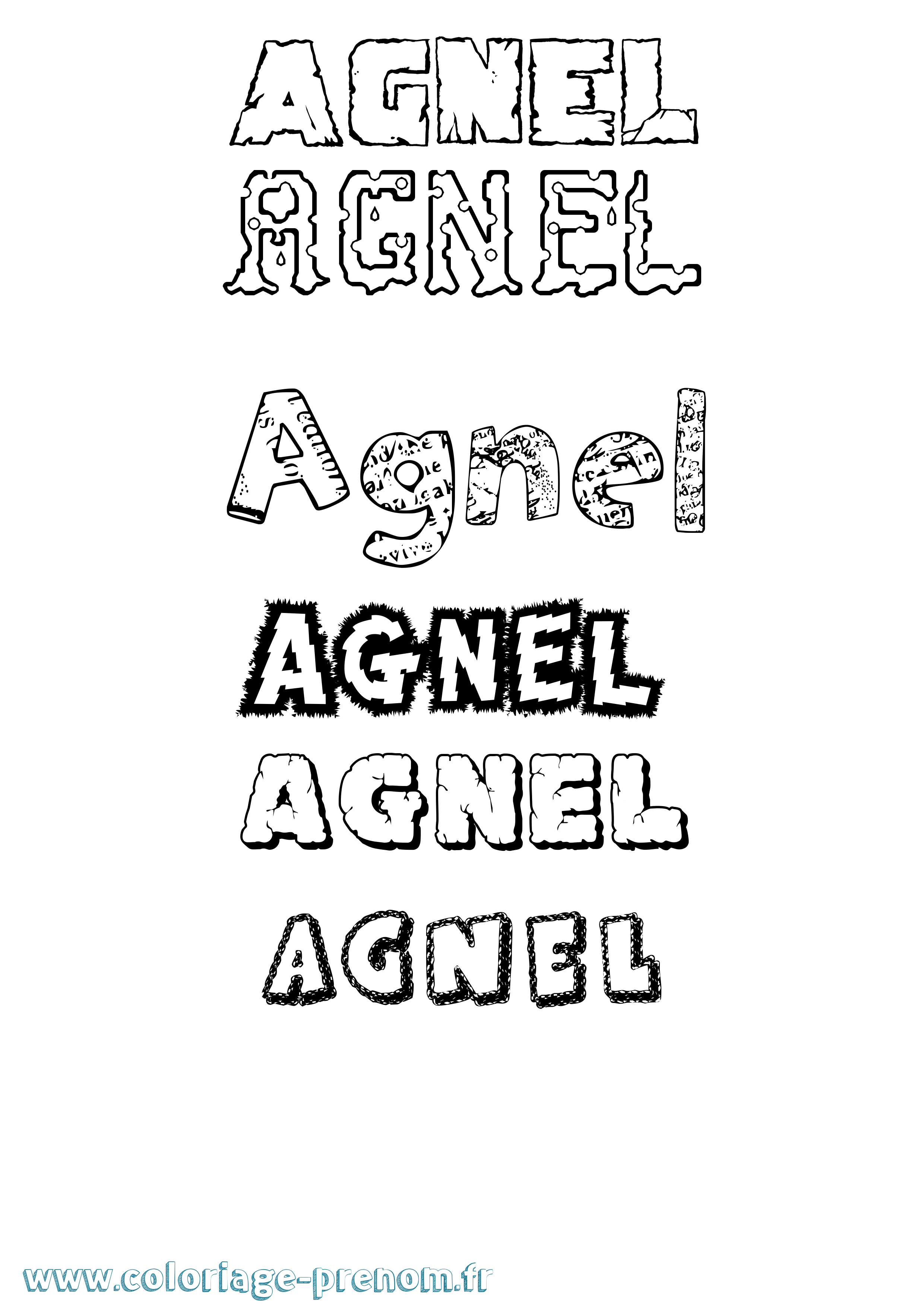 Coloriage Agnel Destructuré Coloriage prénom Agnel Destructuré