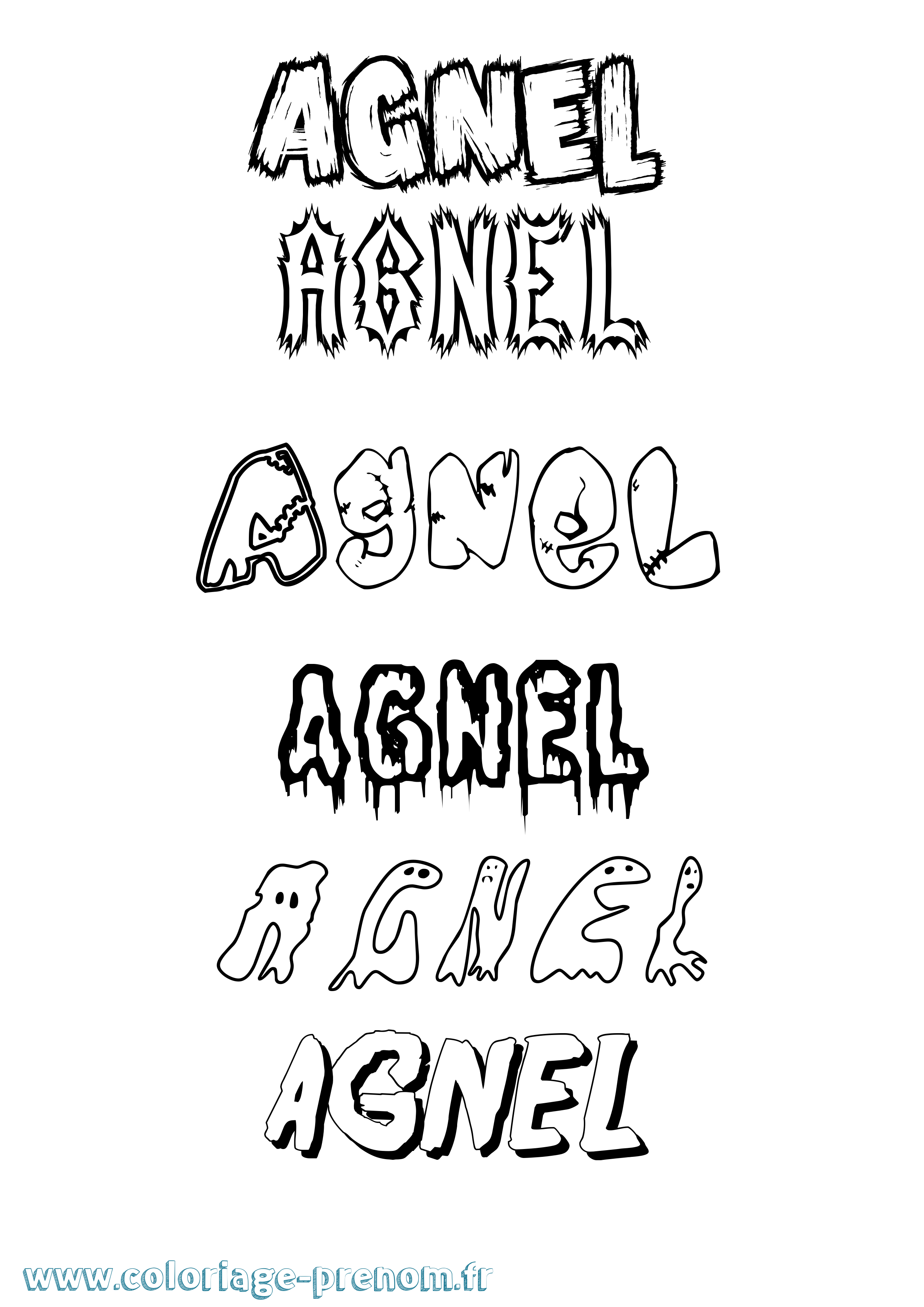 Coloriage Agnel Frisson Coloriage prénom Agnel Frisson