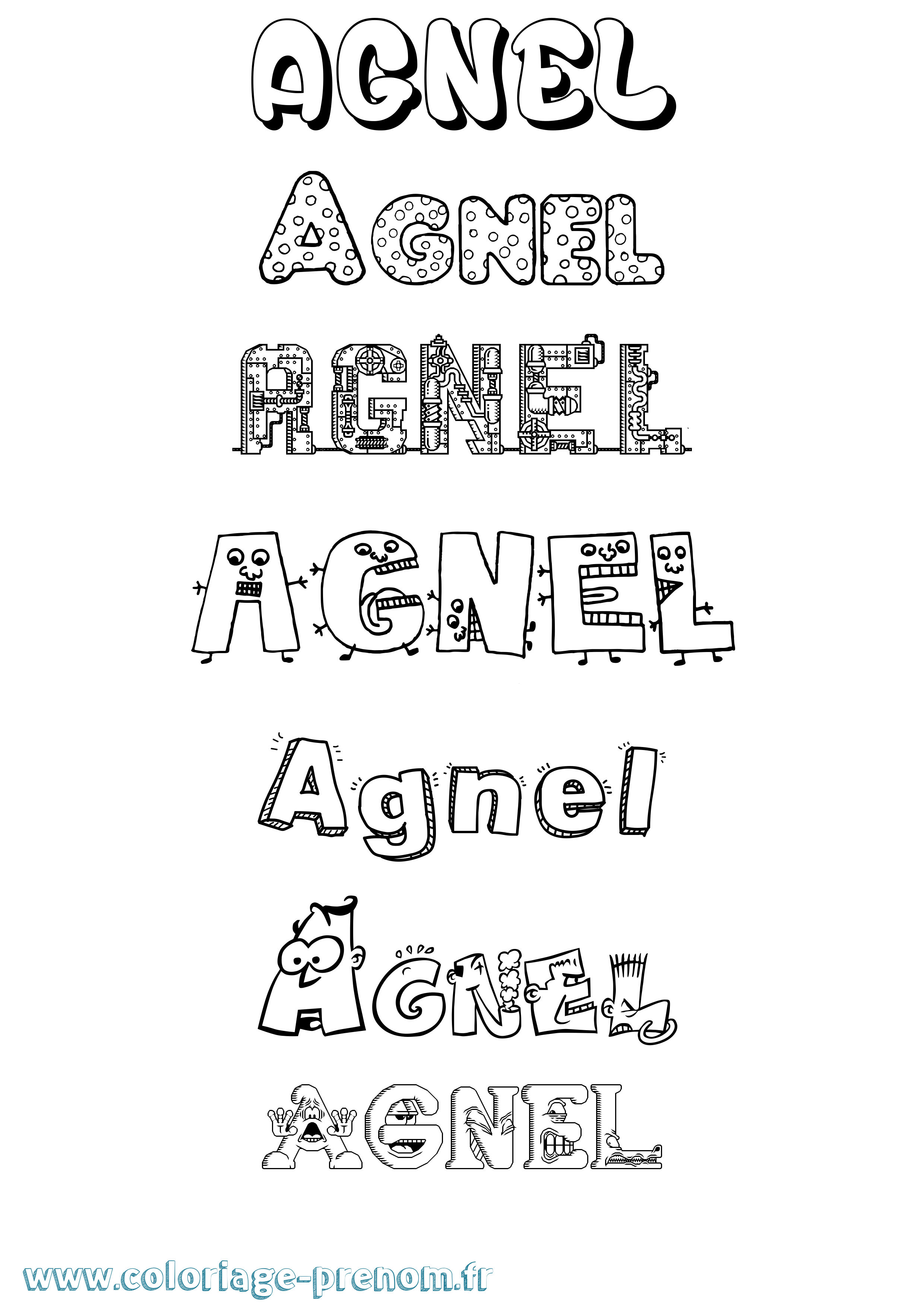 Coloriage Agnel Fun Coloriage prénom Agnel Fun