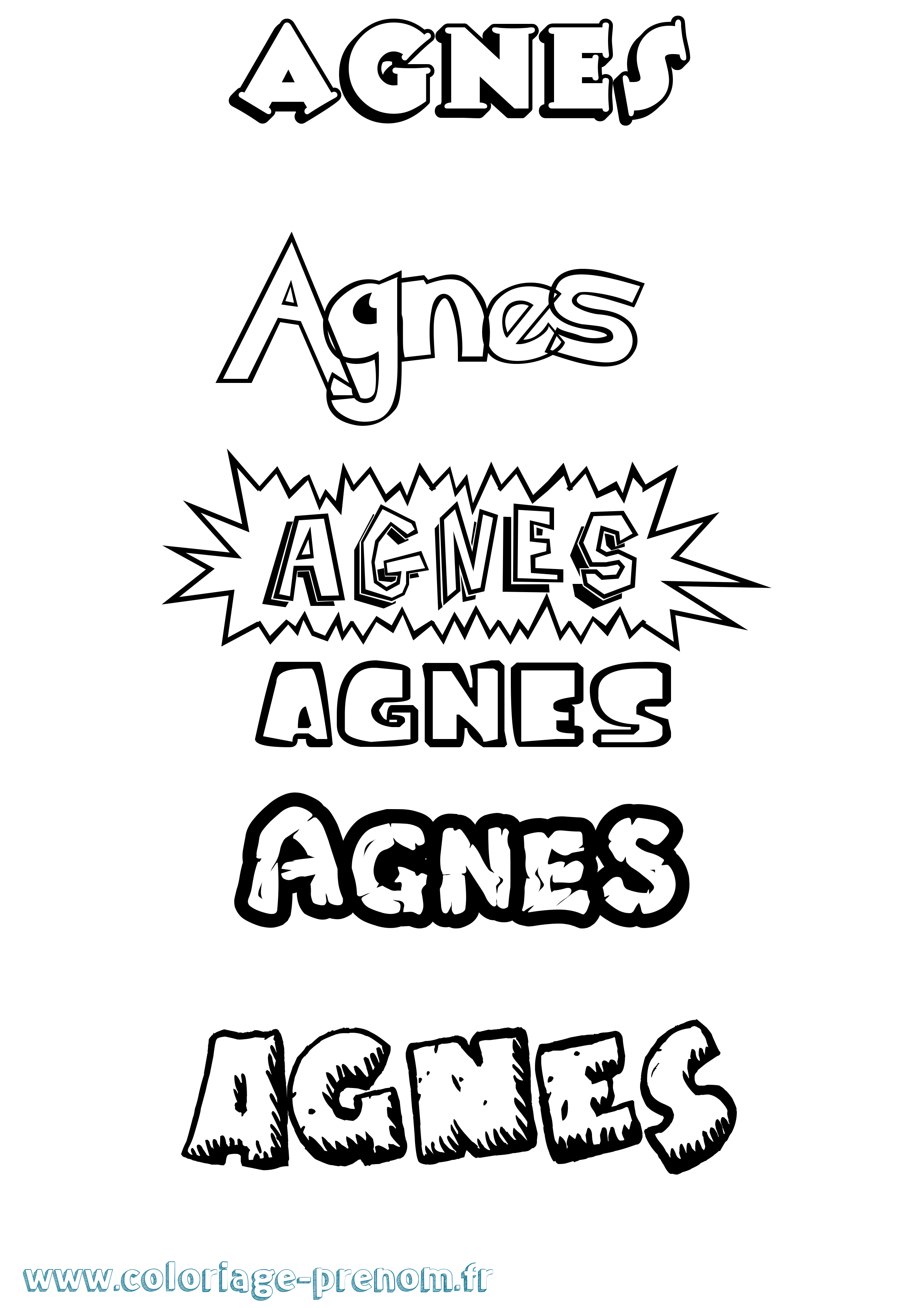 Coloriage prénom Agnes Dessin Animé