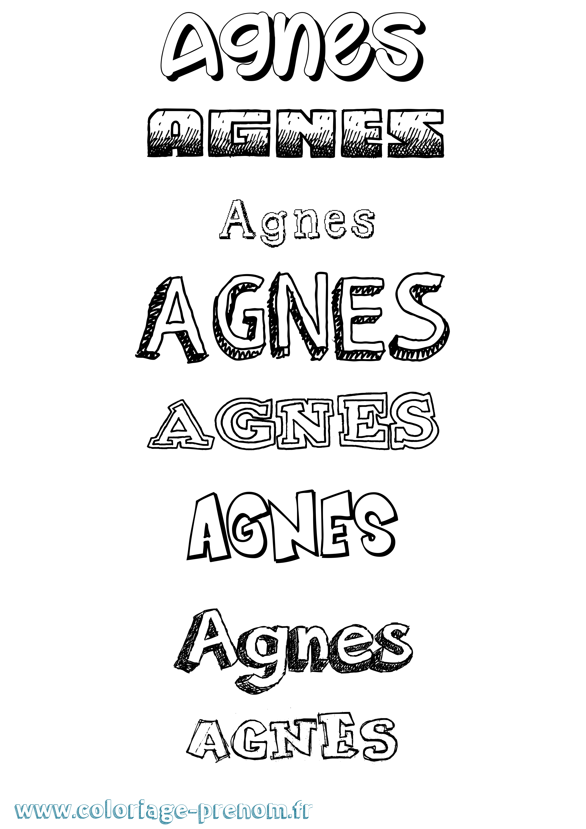 Coloriage prénom Agnes Dessiné