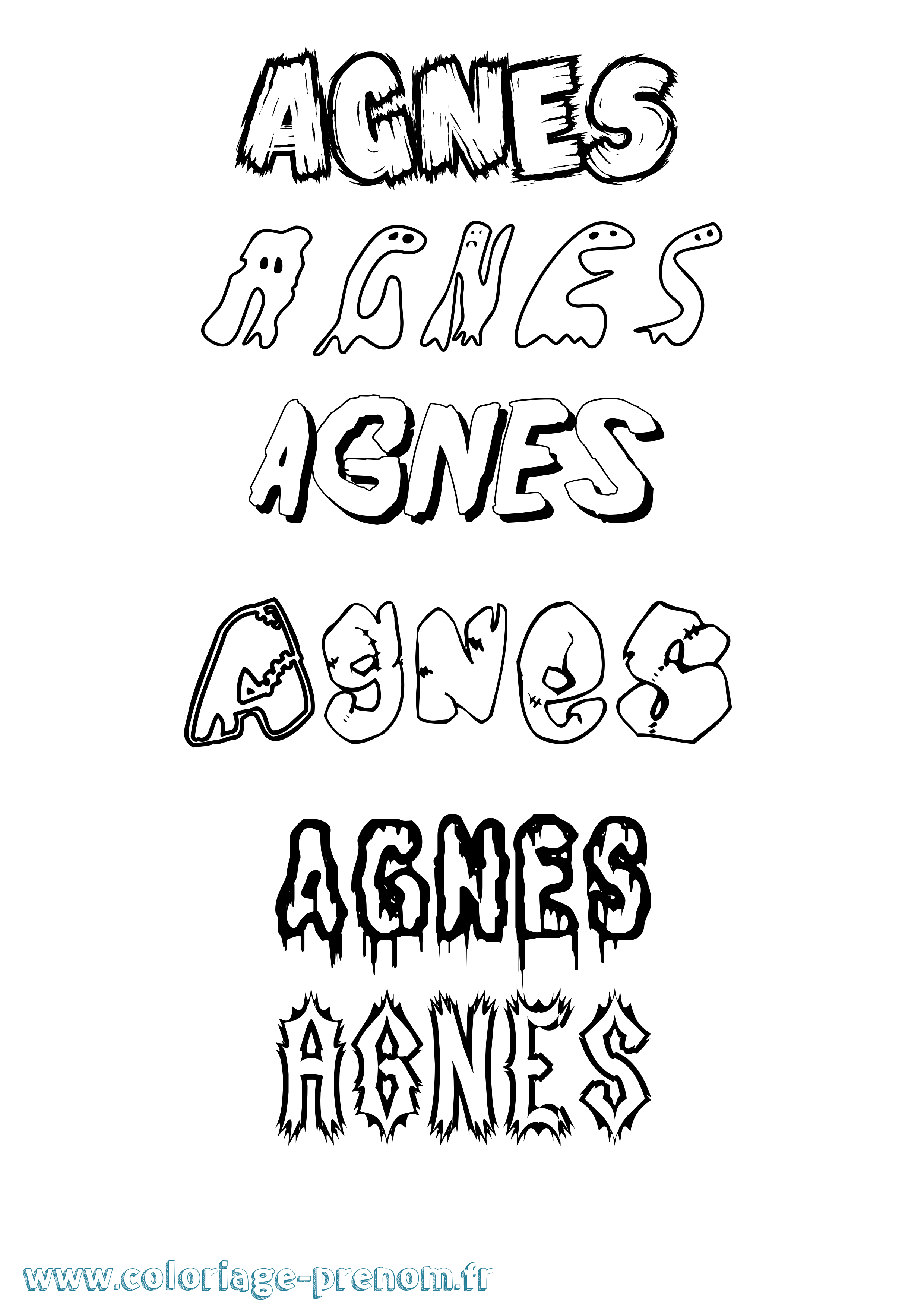Coloriage Agnes Frisson Coloriage prénom Agnes Frisson