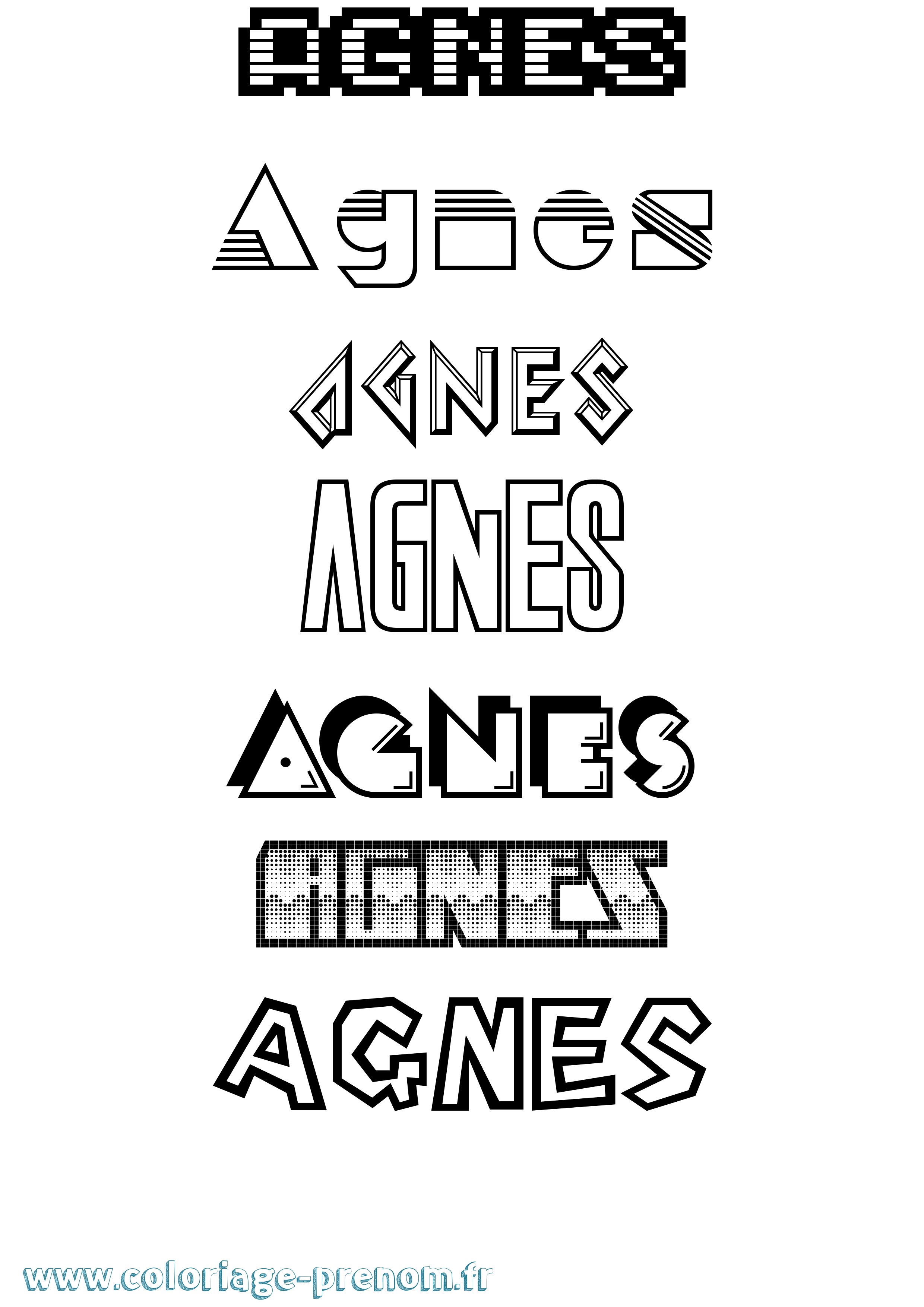 Coloriage Agnes Jeux Vidéos Coloriage prénom Agnes Jeux Vidéos