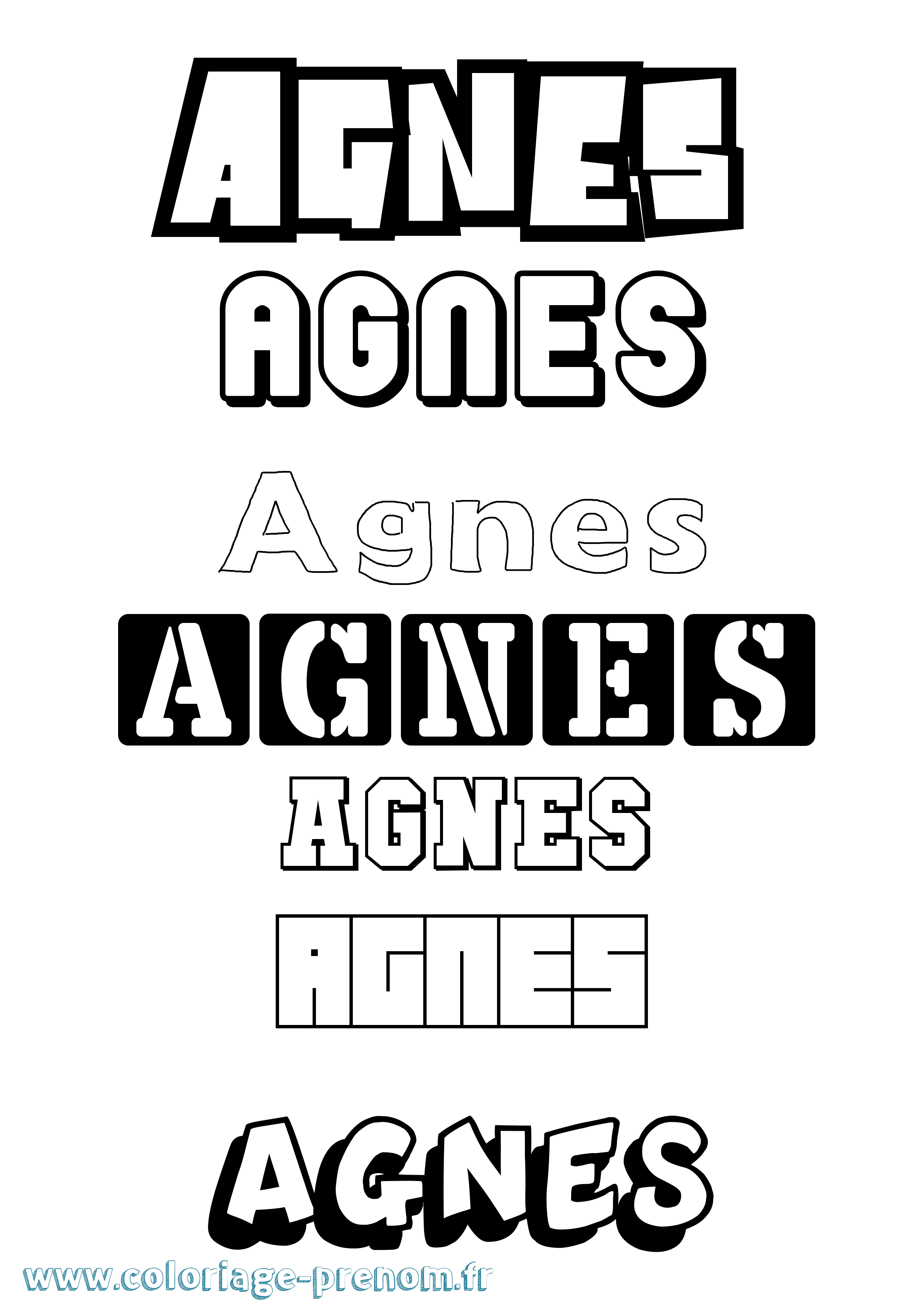 Coloriage Agnes Simple Coloriage prénom Agnes Simple