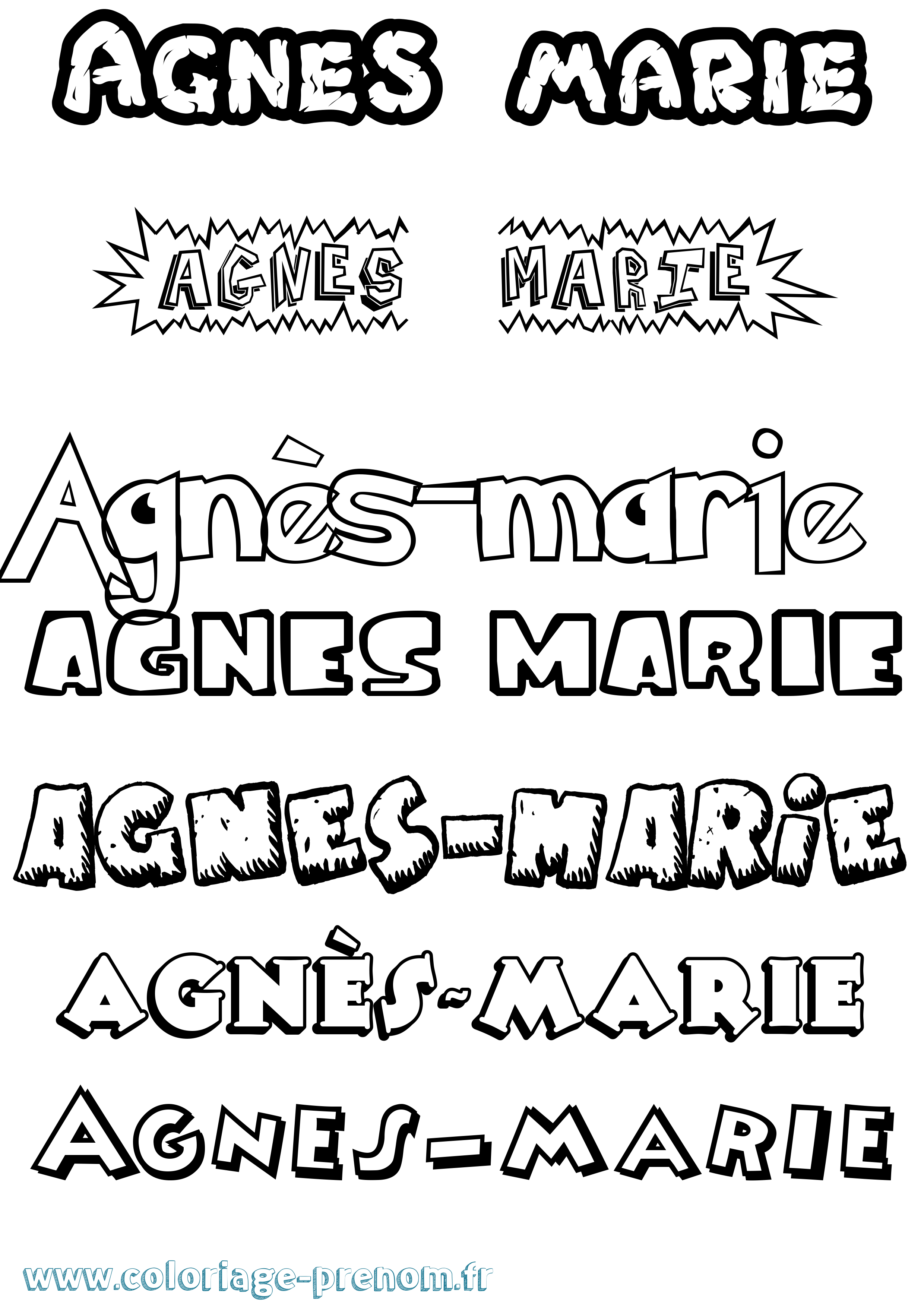 Coloriage prénom Agnès-Marie Dessin Animé