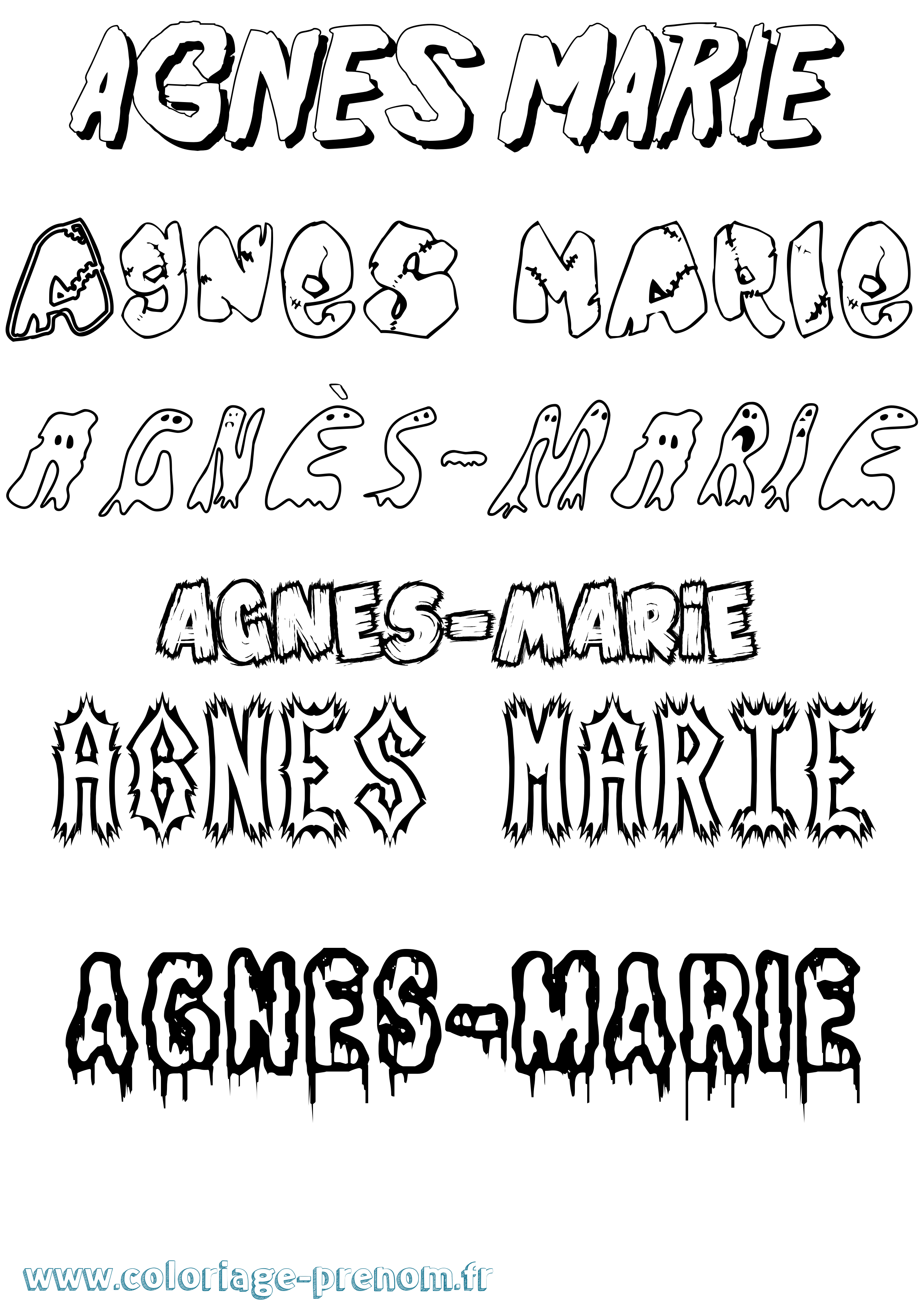 Coloriage prénom Agnès-Marie Frisson