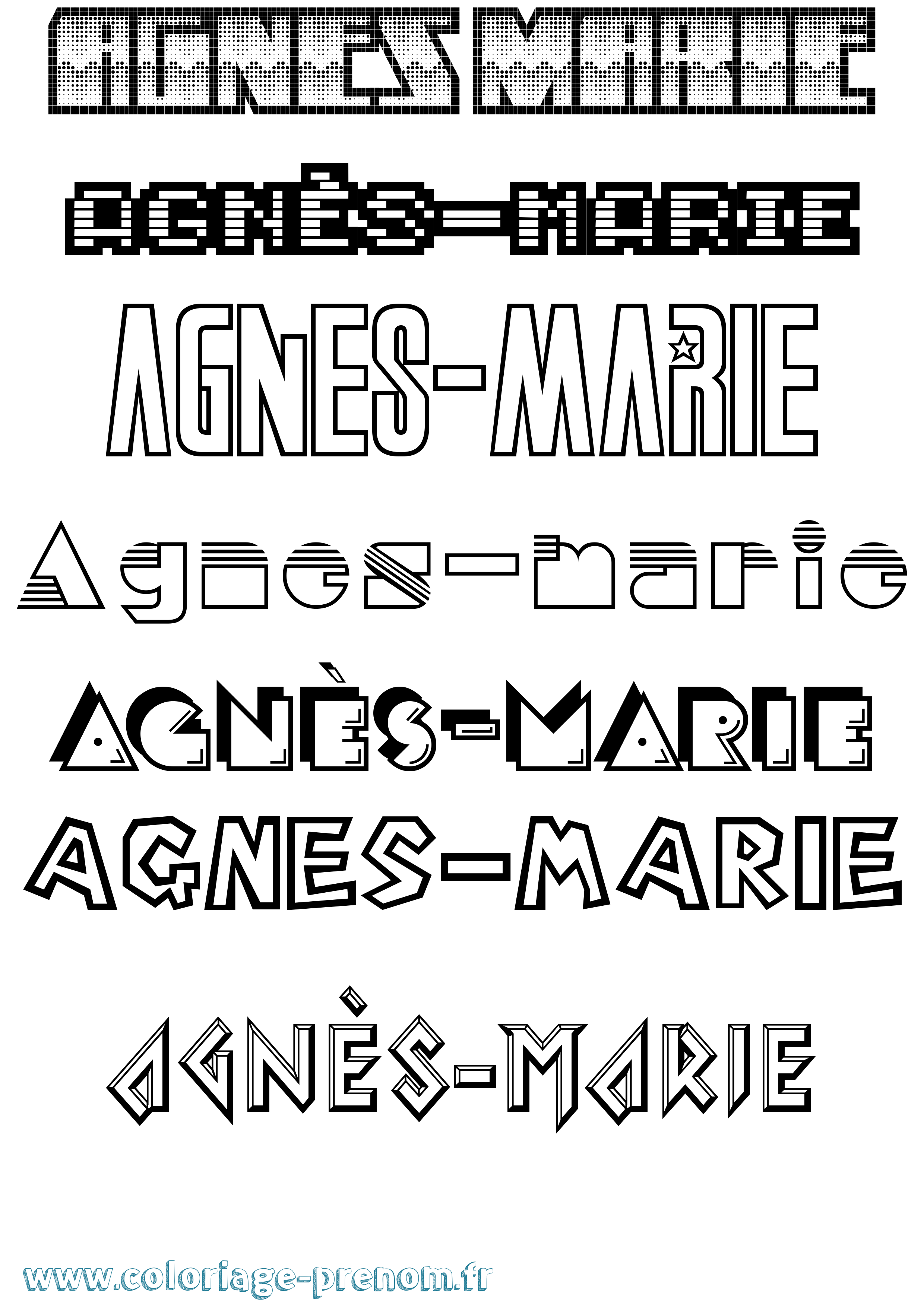 Coloriage prénom Agnès-Marie Jeux Vidéos
