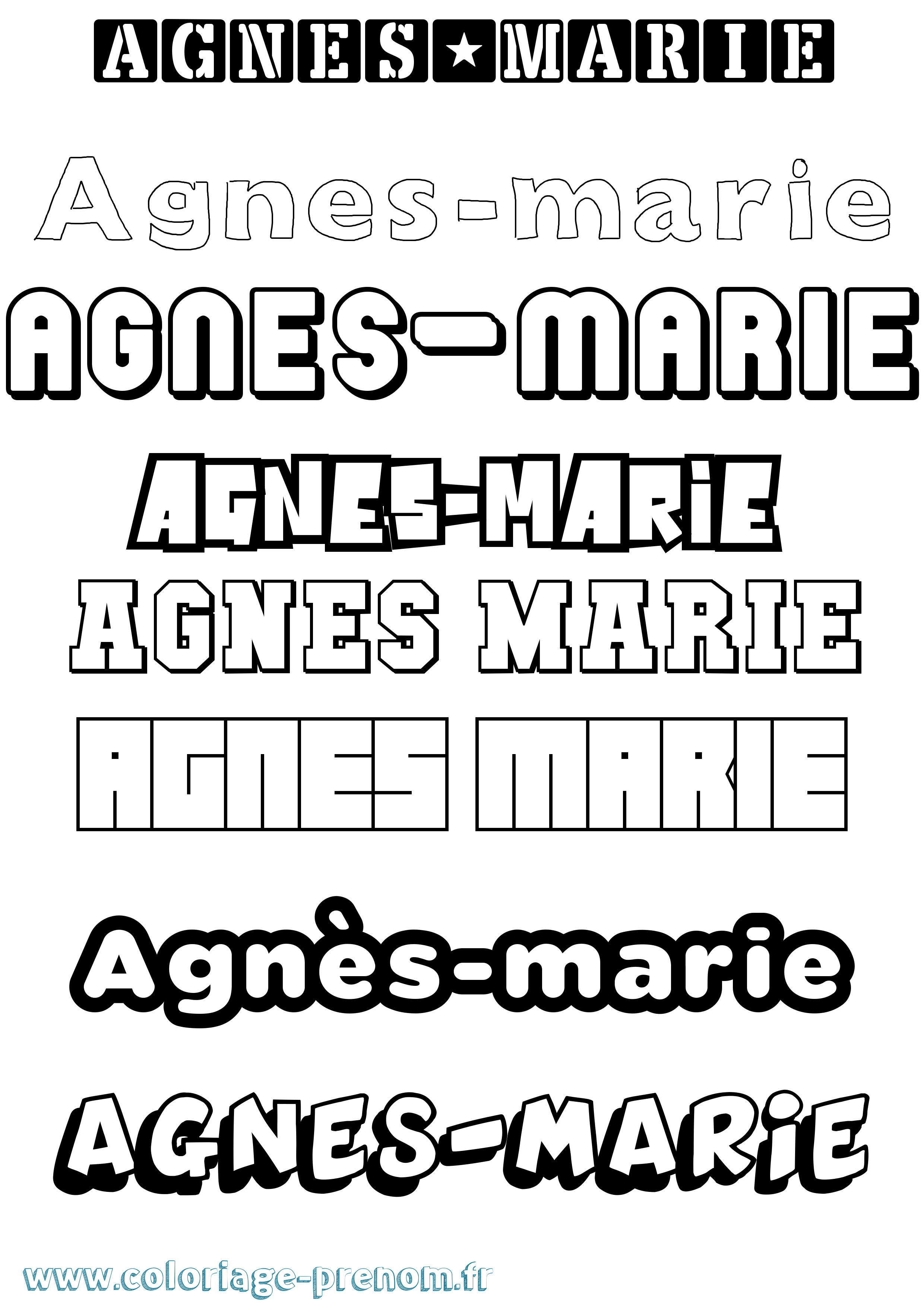 Coloriage prénom Agnès-Marie Simple