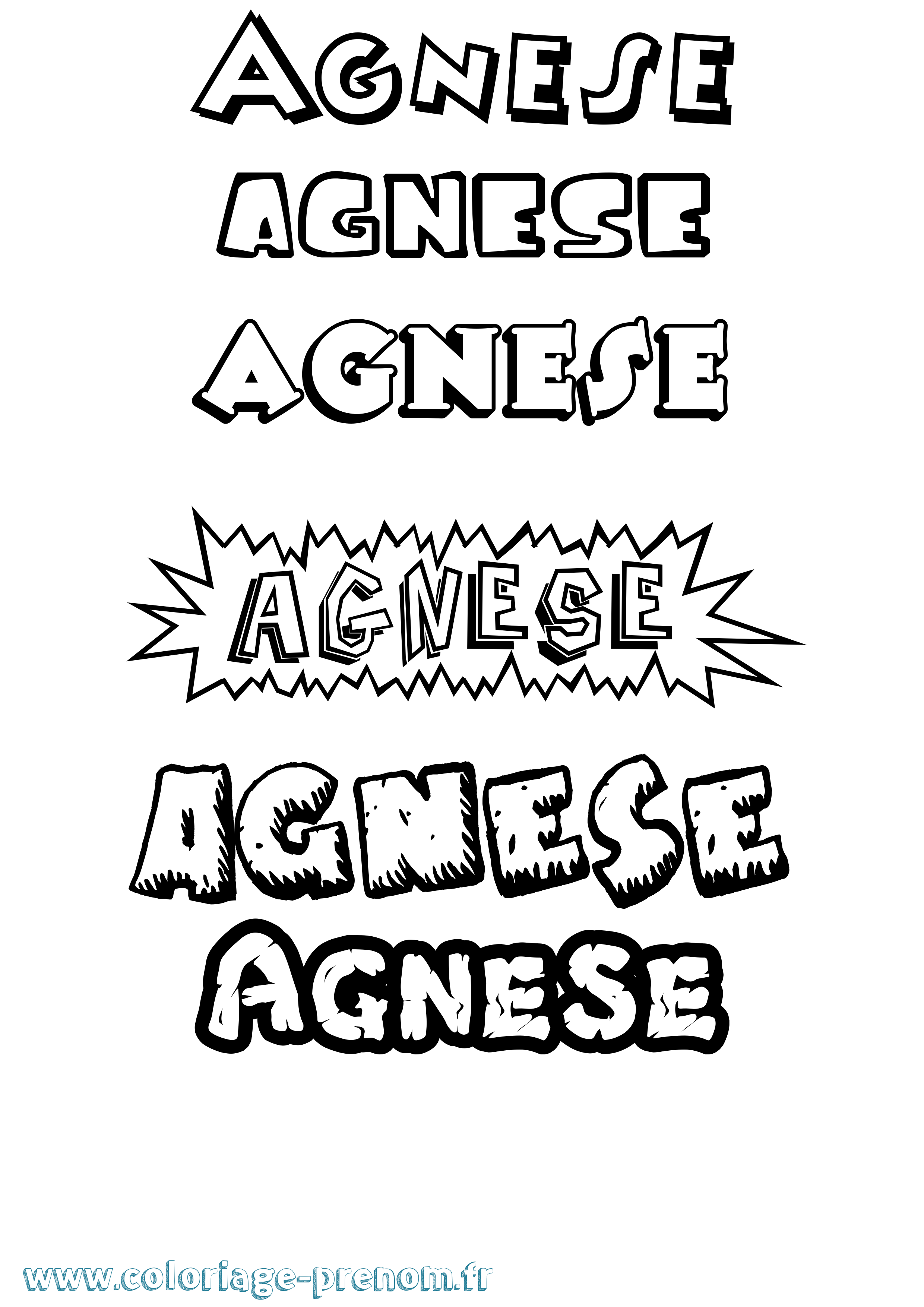 Coloriage prénom Agnese Dessin Animé