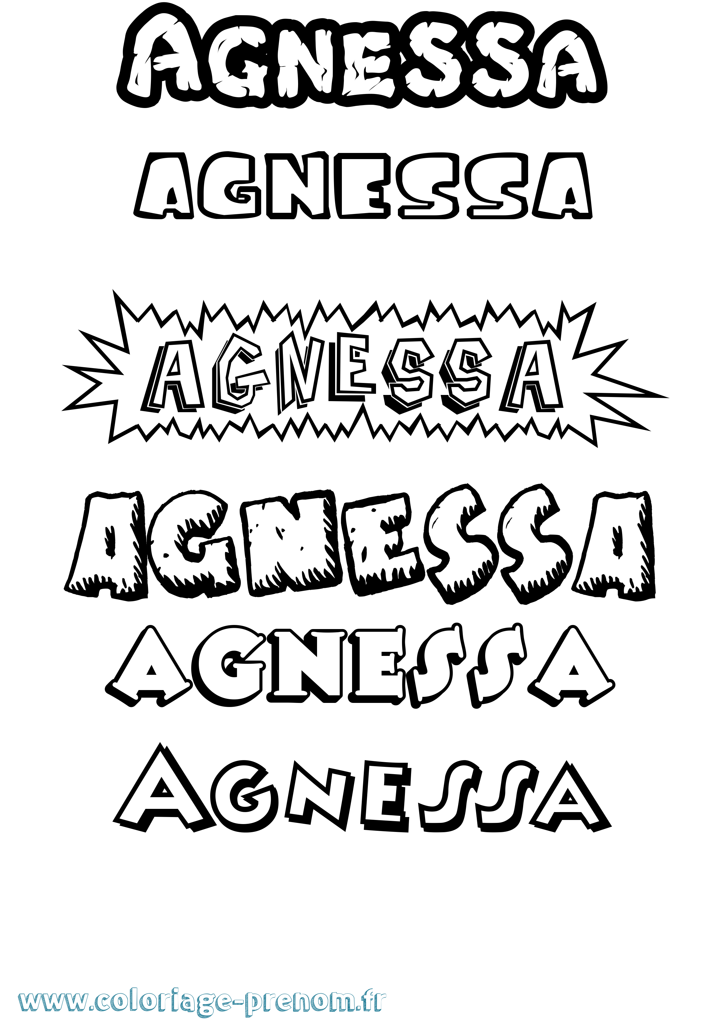 Coloriage prénom Agnessa Dessin Animé
