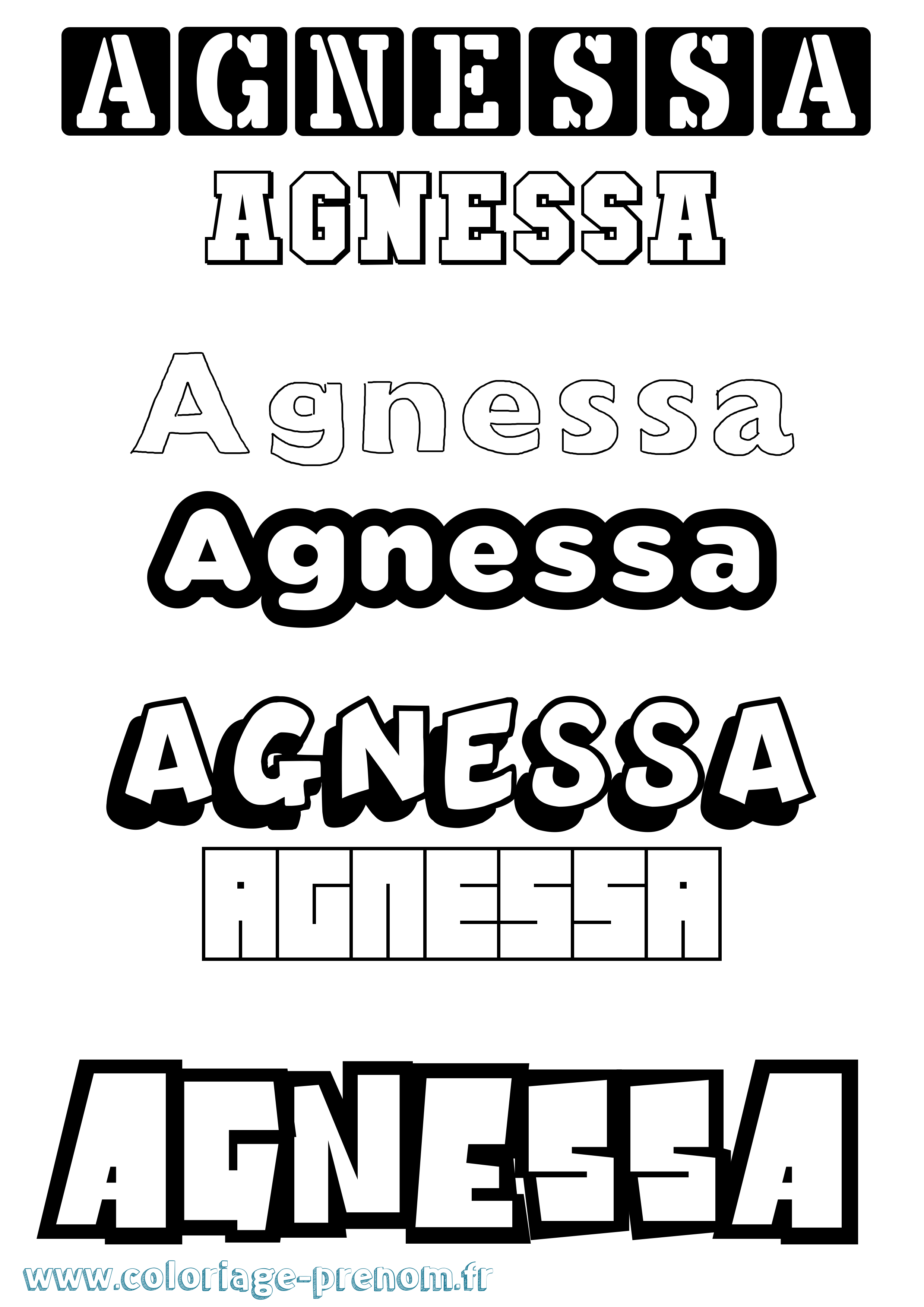 Coloriage prénom Agnessa Simple