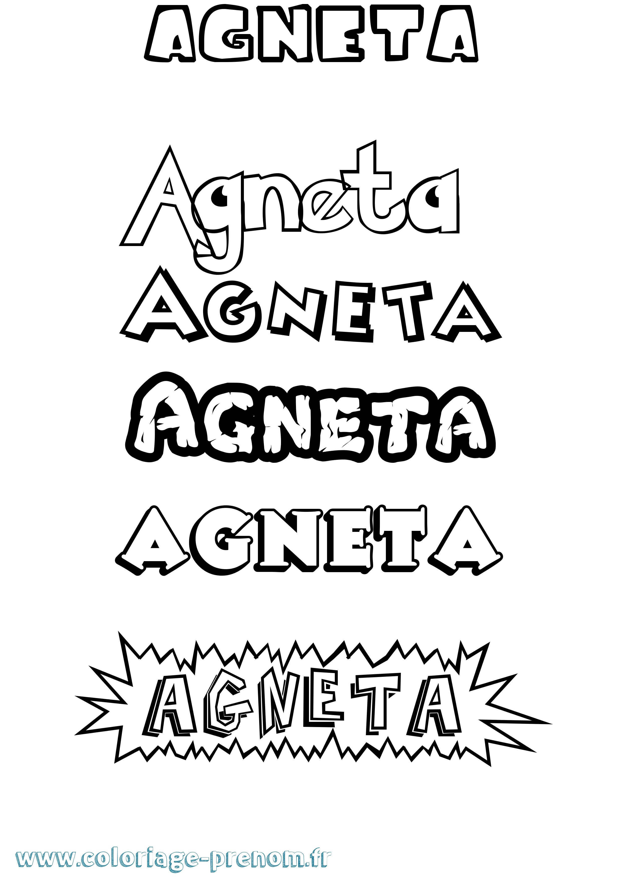 Coloriage prénom Agneta Dessin Animé