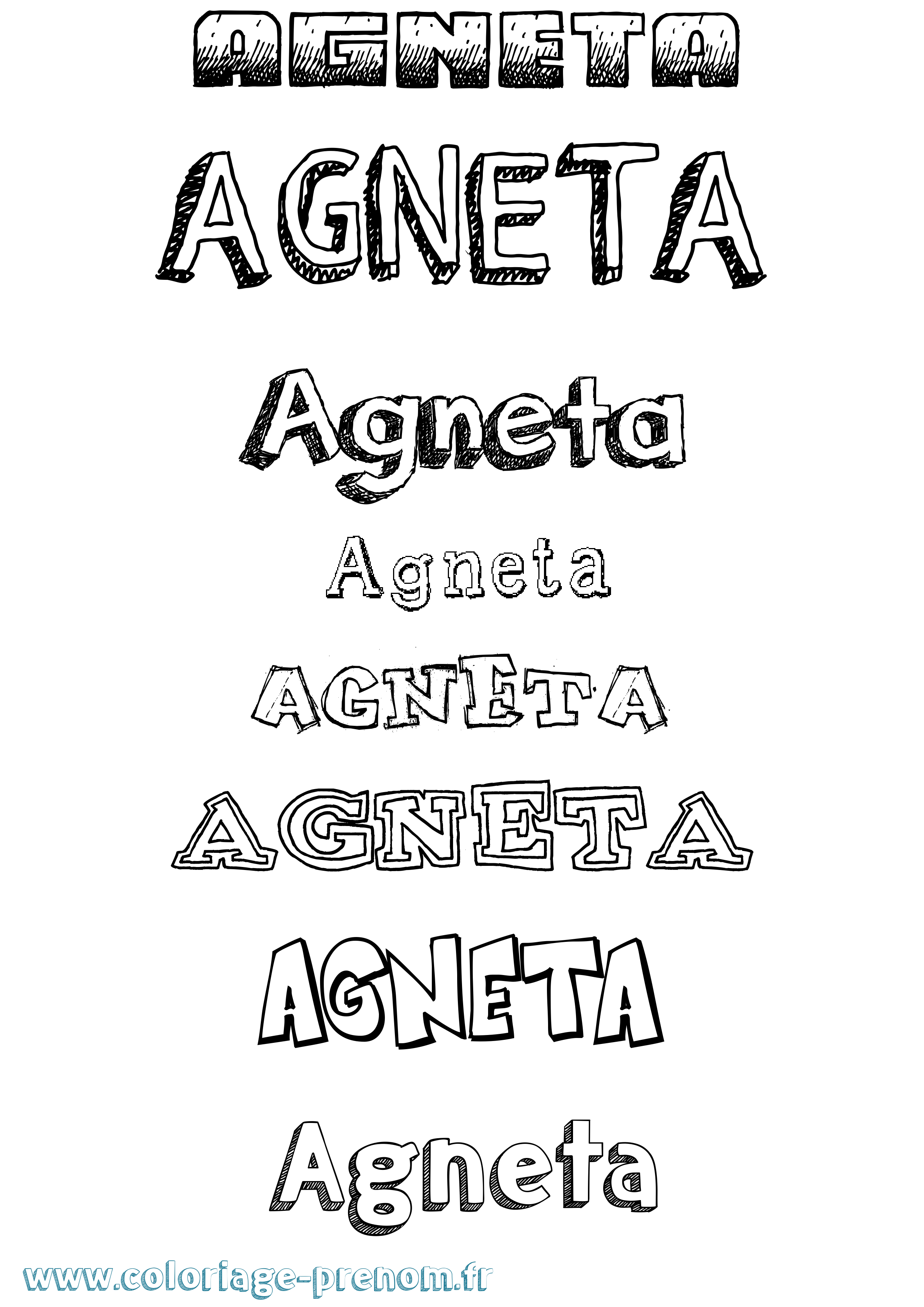 Coloriage prénom Agneta Dessiné