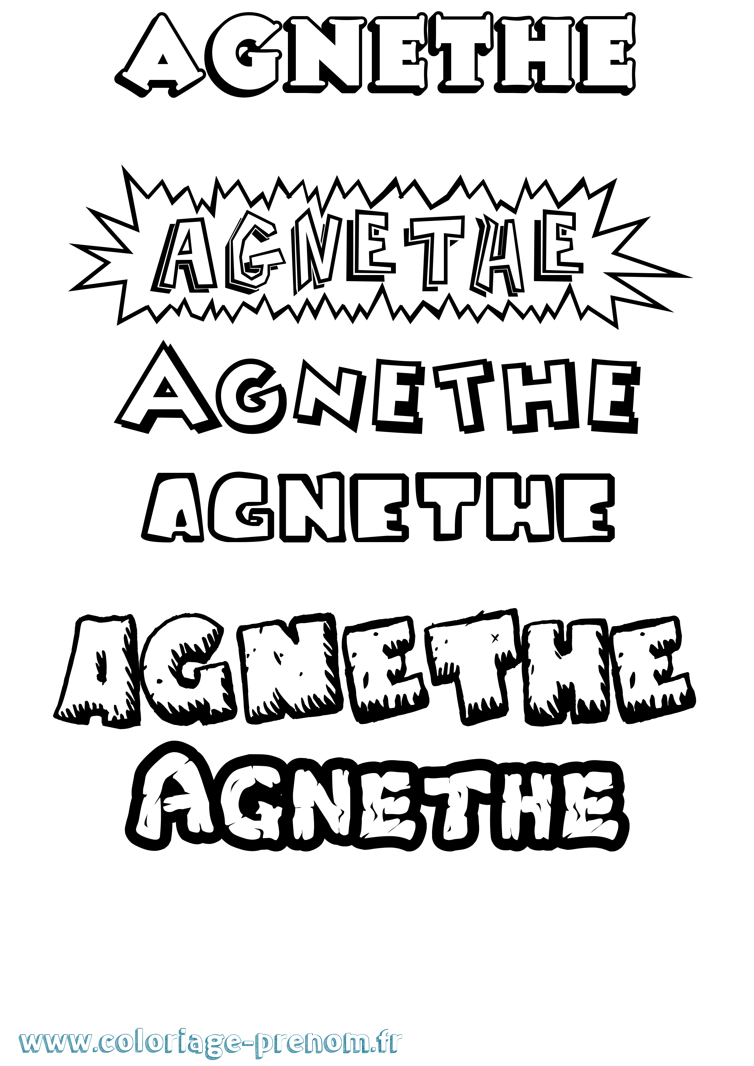 Coloriage prénom Agnethe Dessin Animé