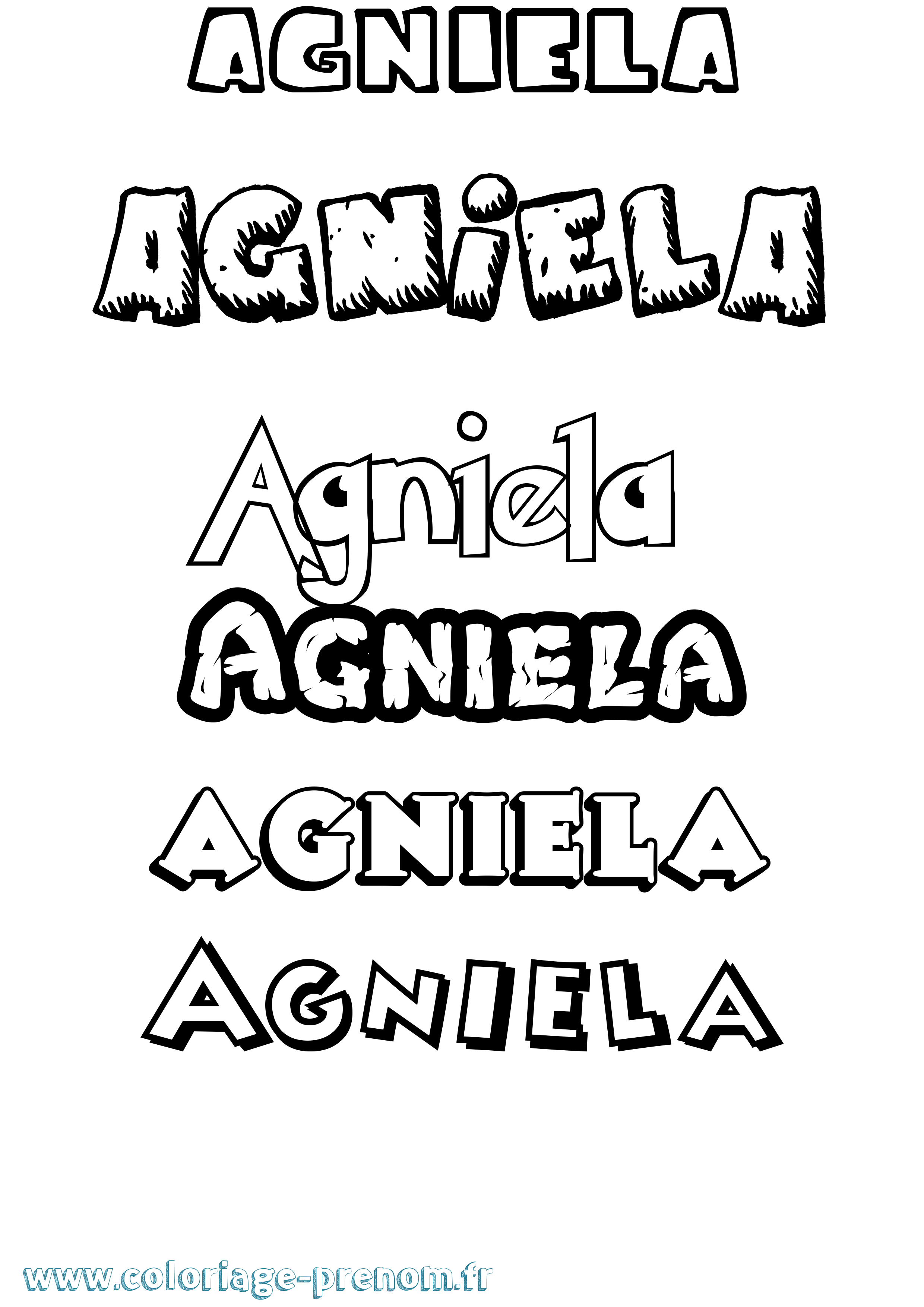 Coloriage prénom Agniela Dessin Animé