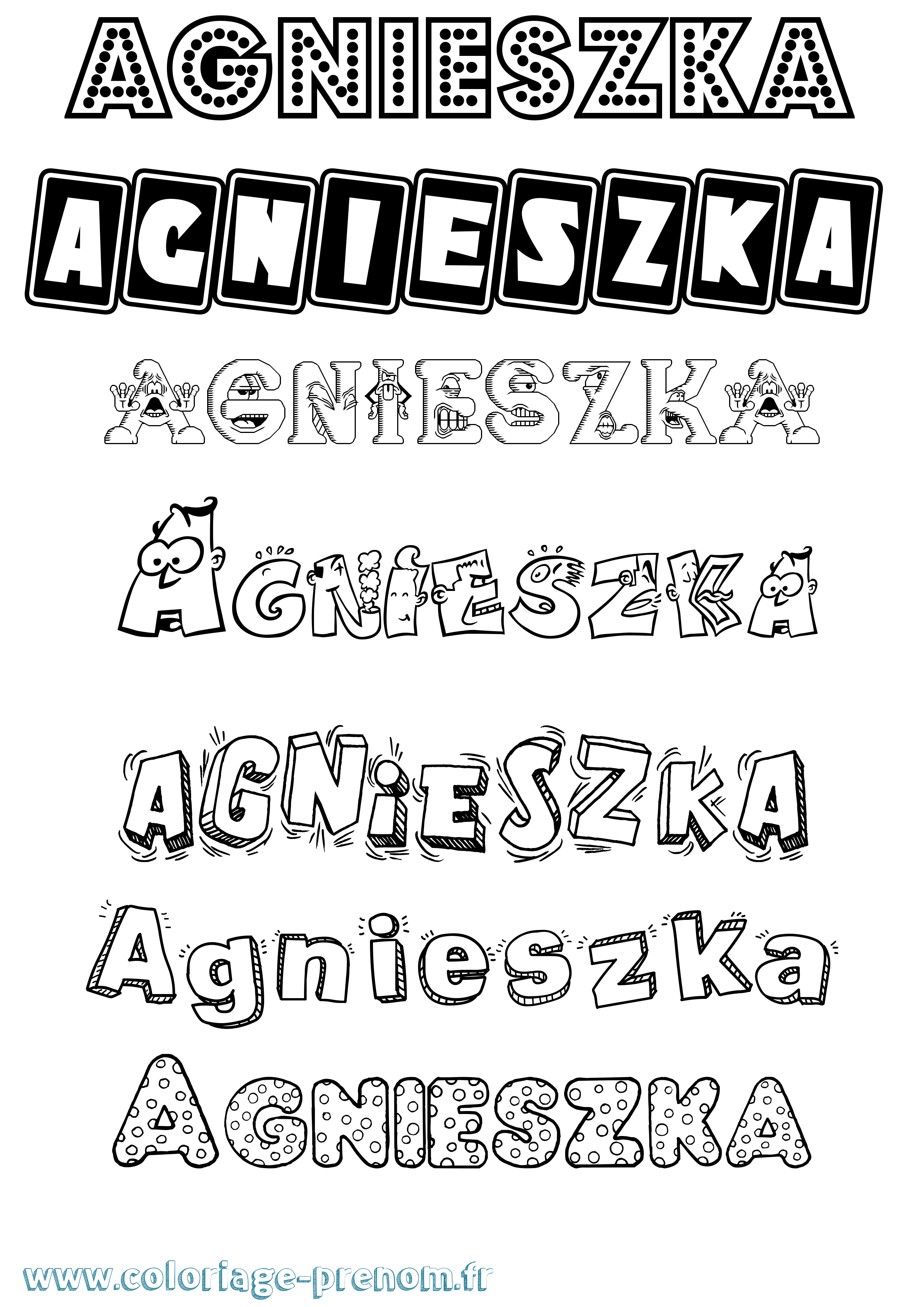 Coloriage Agnieszka Fun Coloriage prénom Agnieszka Fun