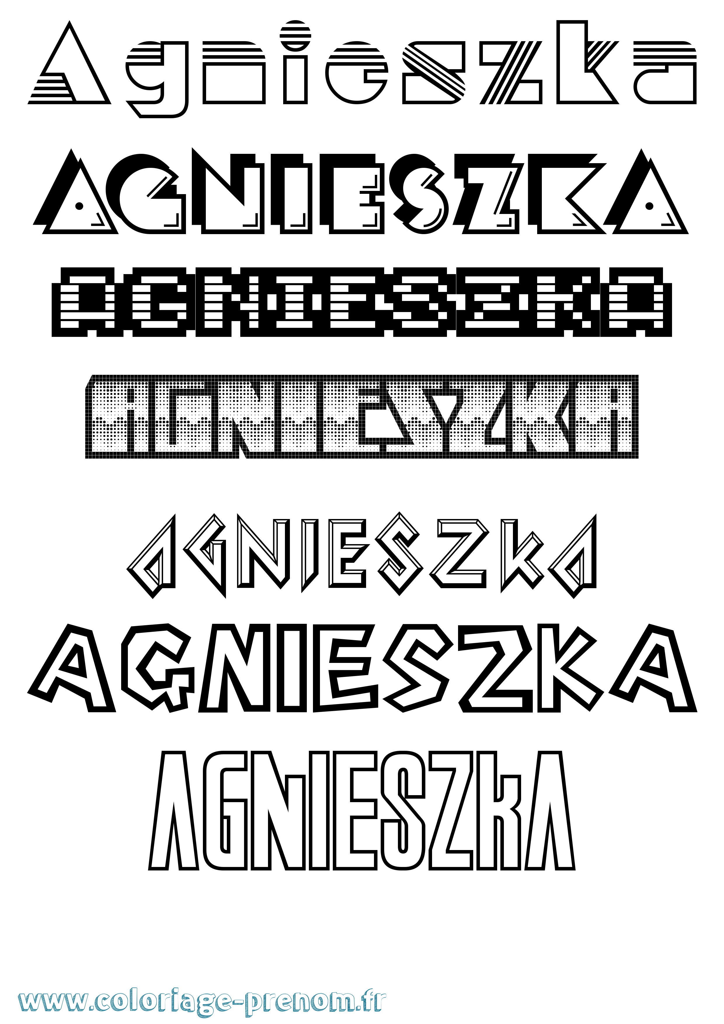 Coloriage Agnieszka Jeux Vidéos Coloriage prénom Agnieszka Jeux Vidéos
