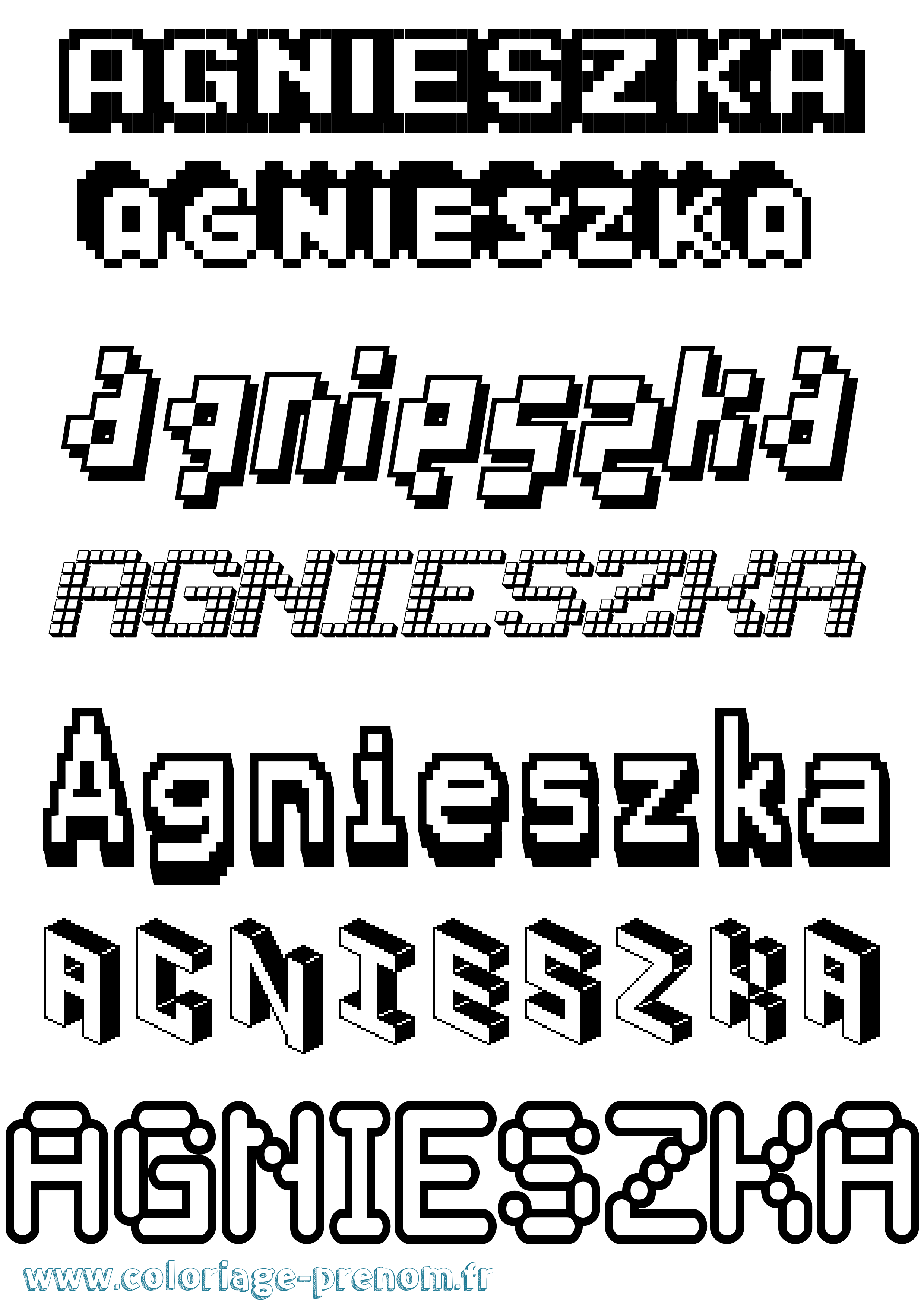 Coloriage Agnieszka Pixel Coloriage prénom Agnieszka Pixel