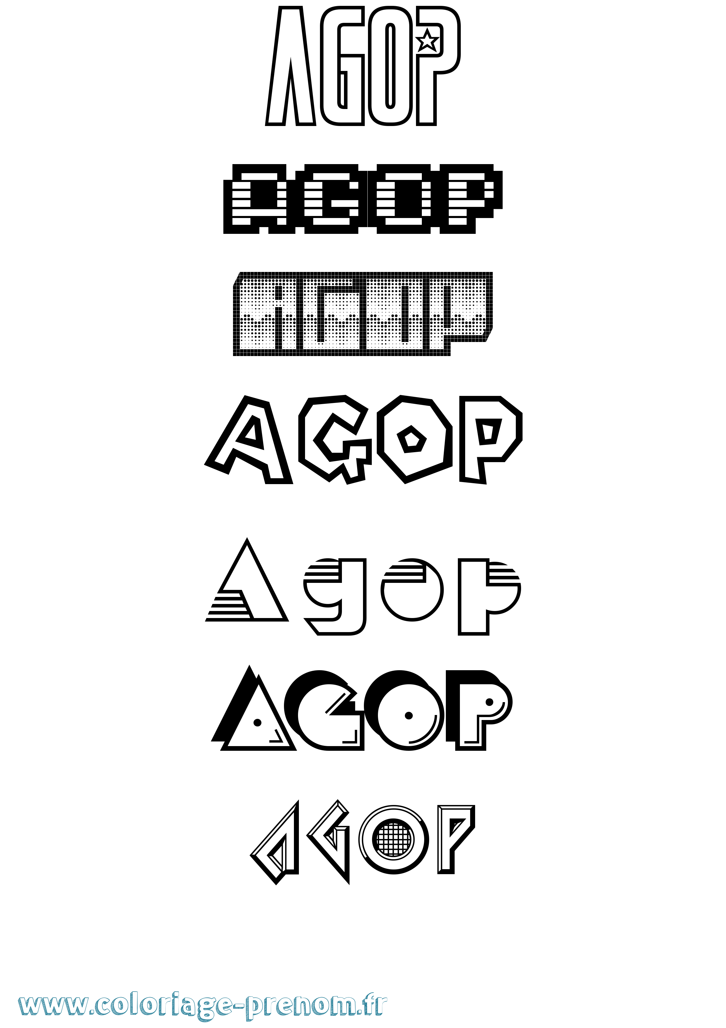 Coloriage Agop Jeux Vidéos Coloriage prénom Agop Jeux Vidéos