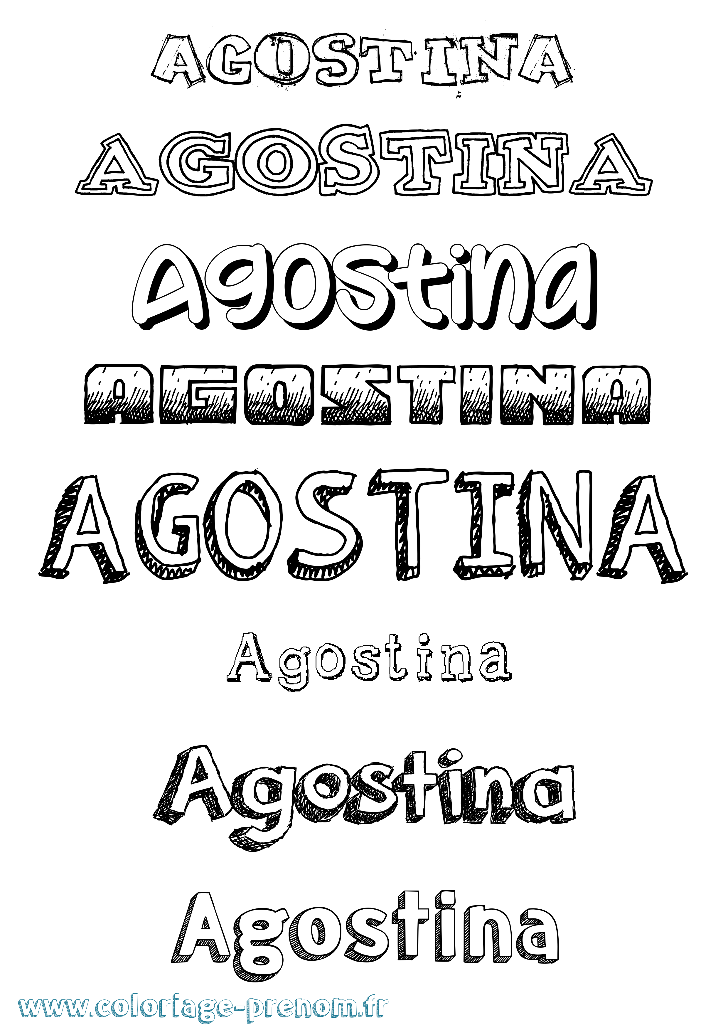 Coloriage prénom Agostina Dessiné