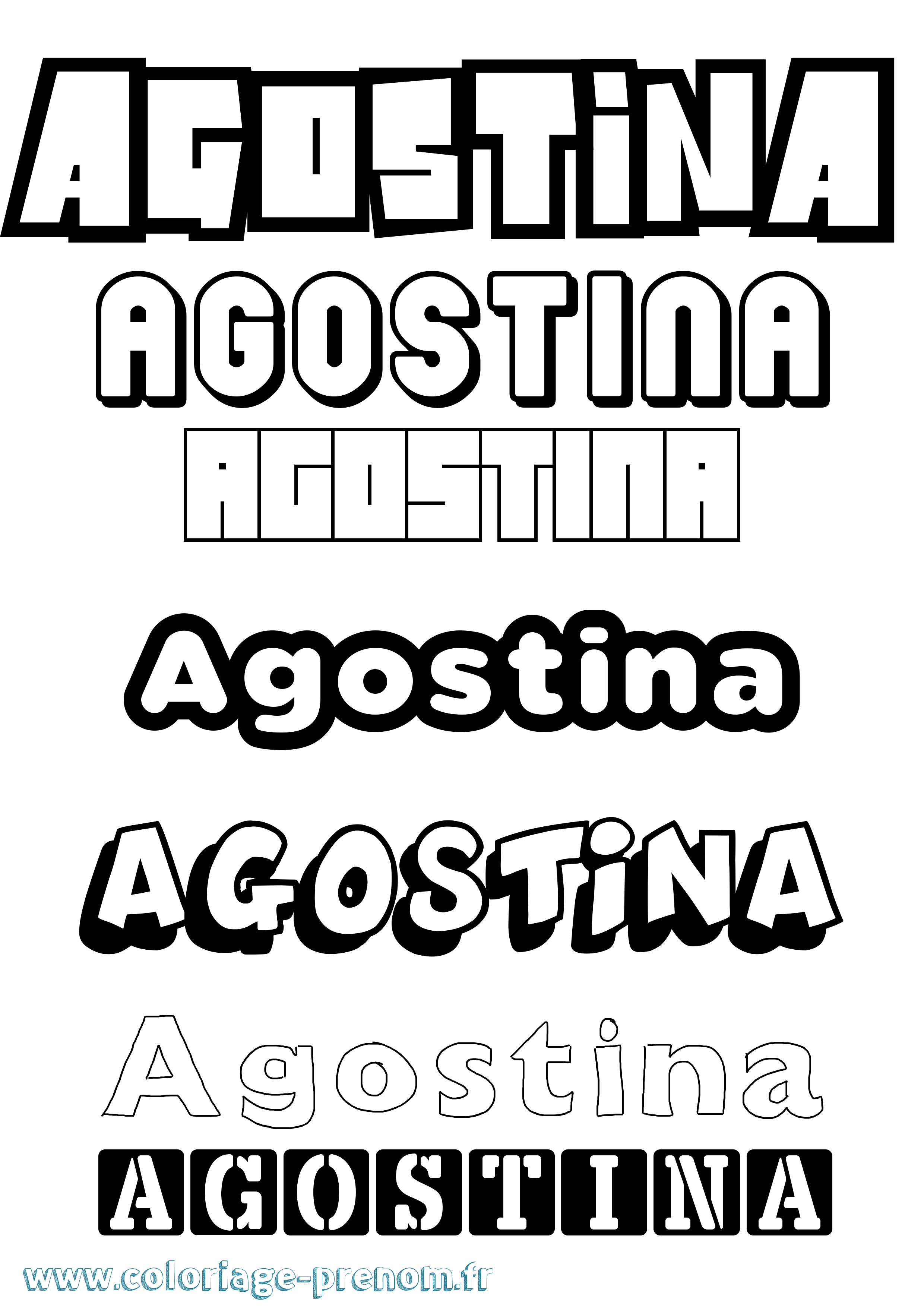 Coloriage prénom Agostina Simple